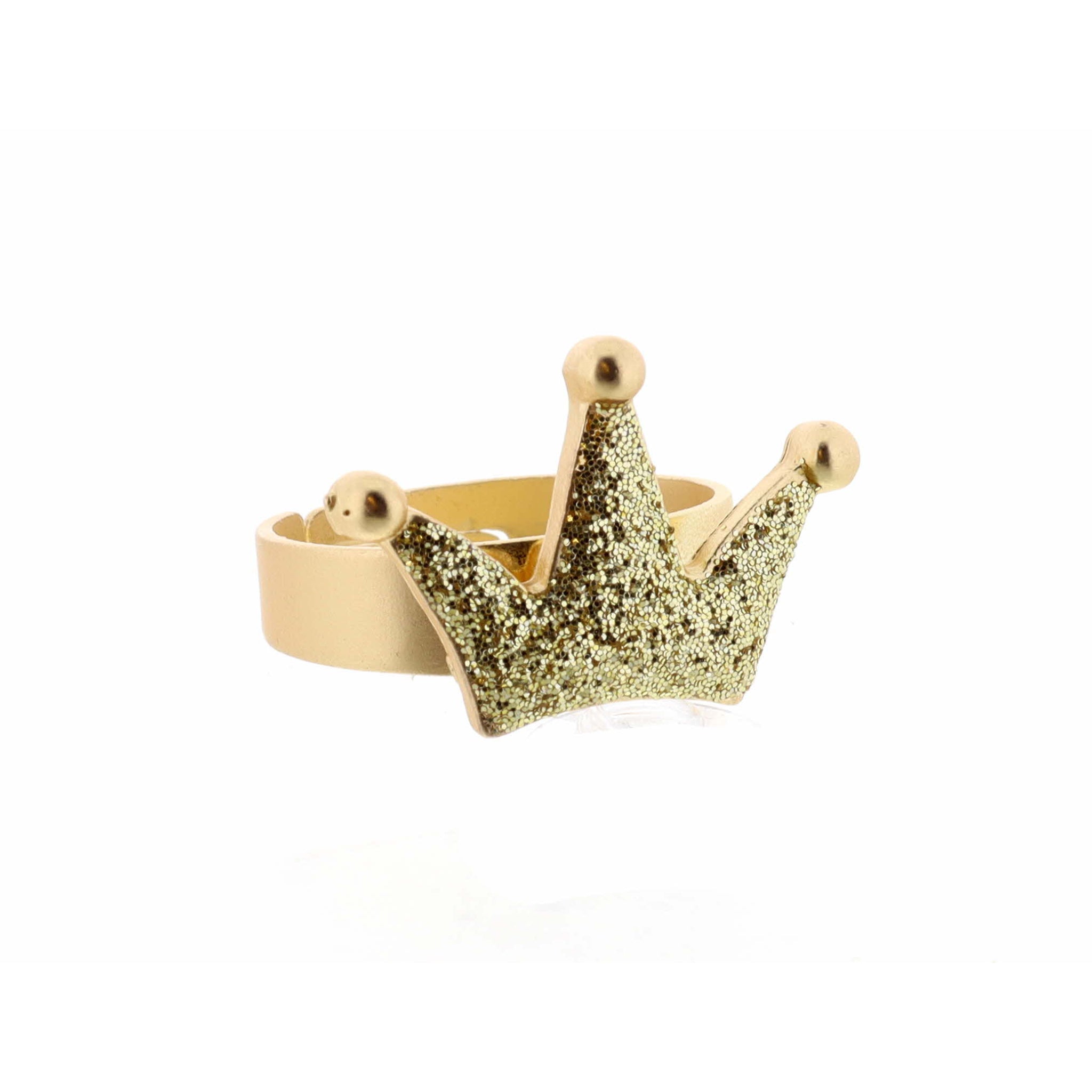 Kids Gold Glitter Crown Ring