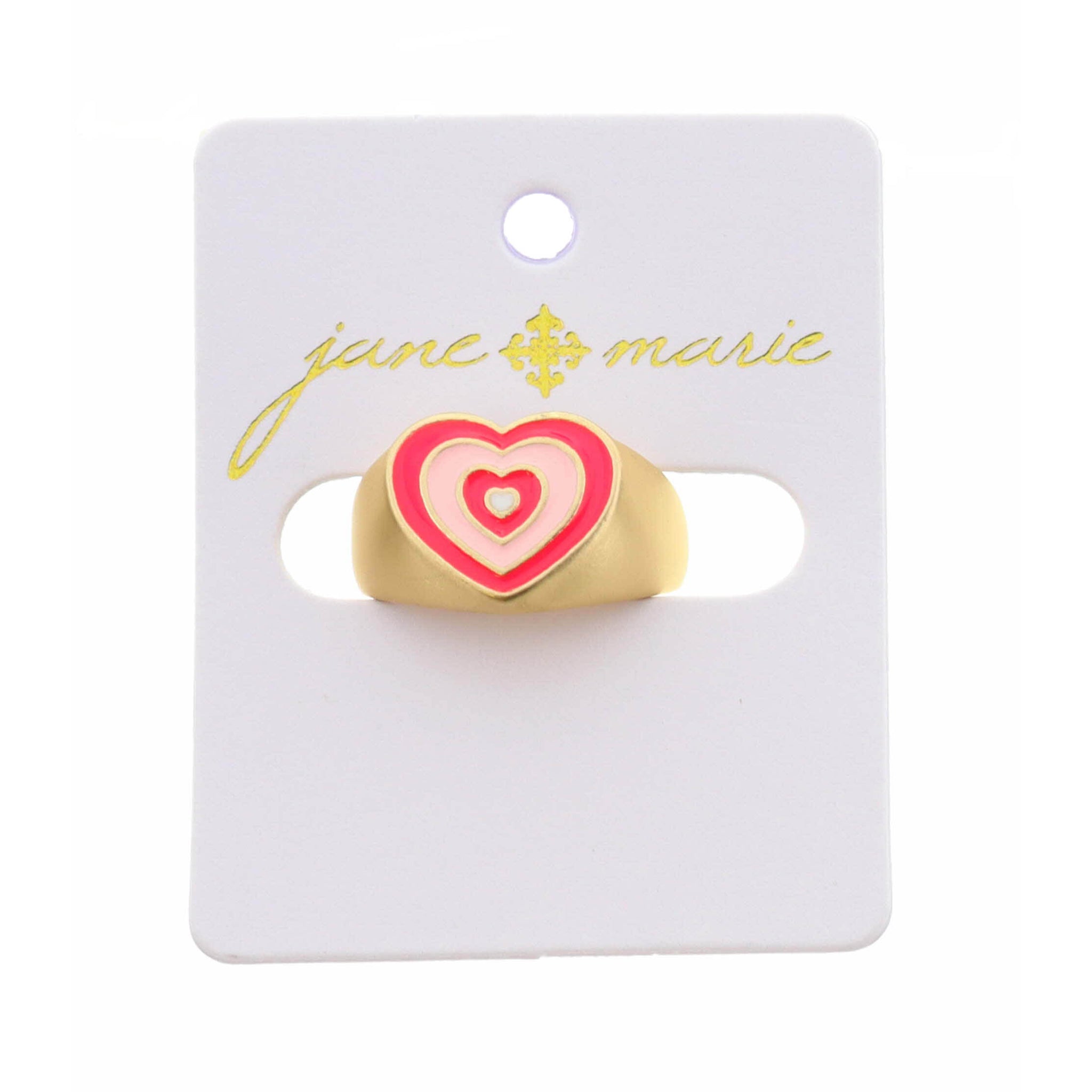 Kids Multi Pink Enamel Heart  Ring