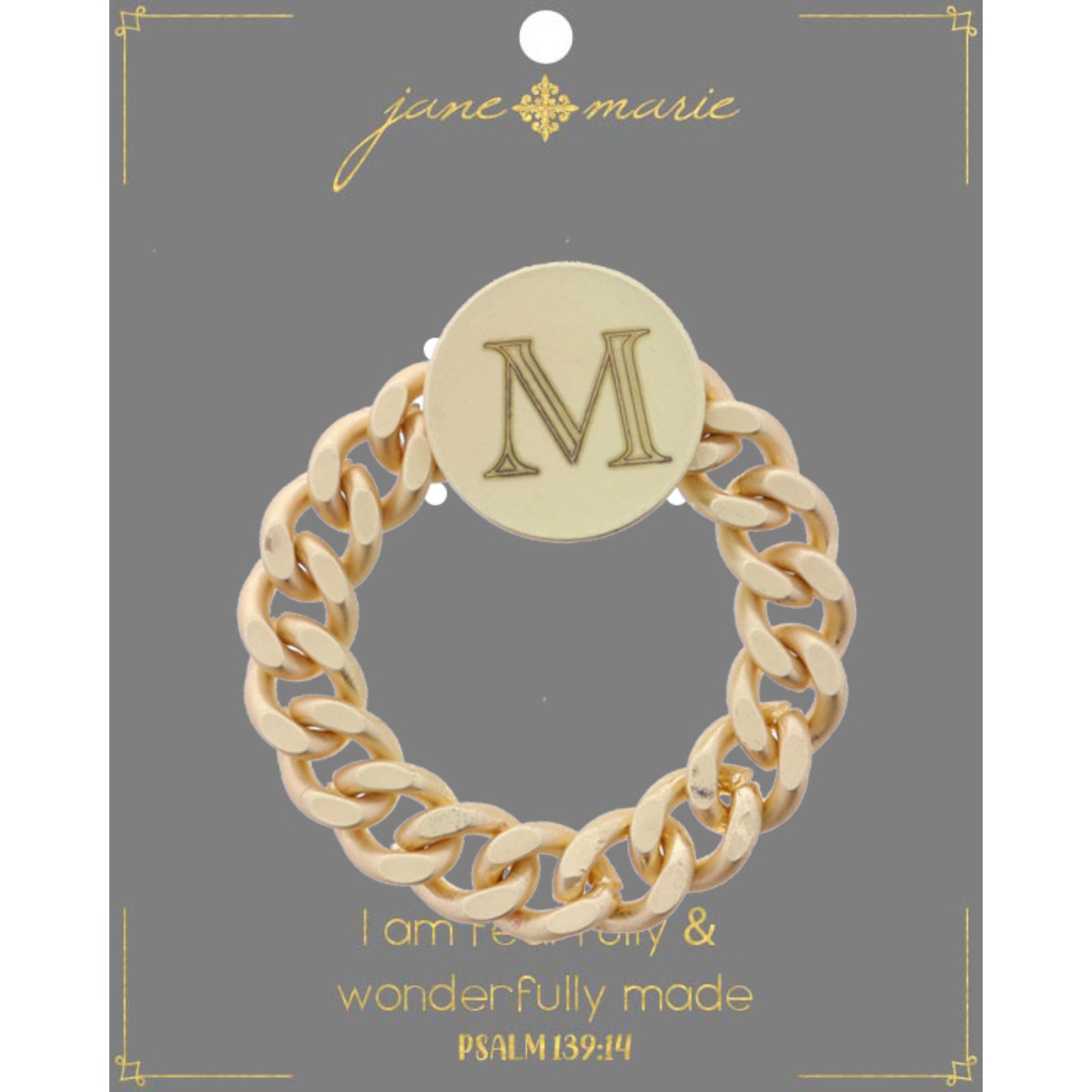 Engraved Initial "M" Ring