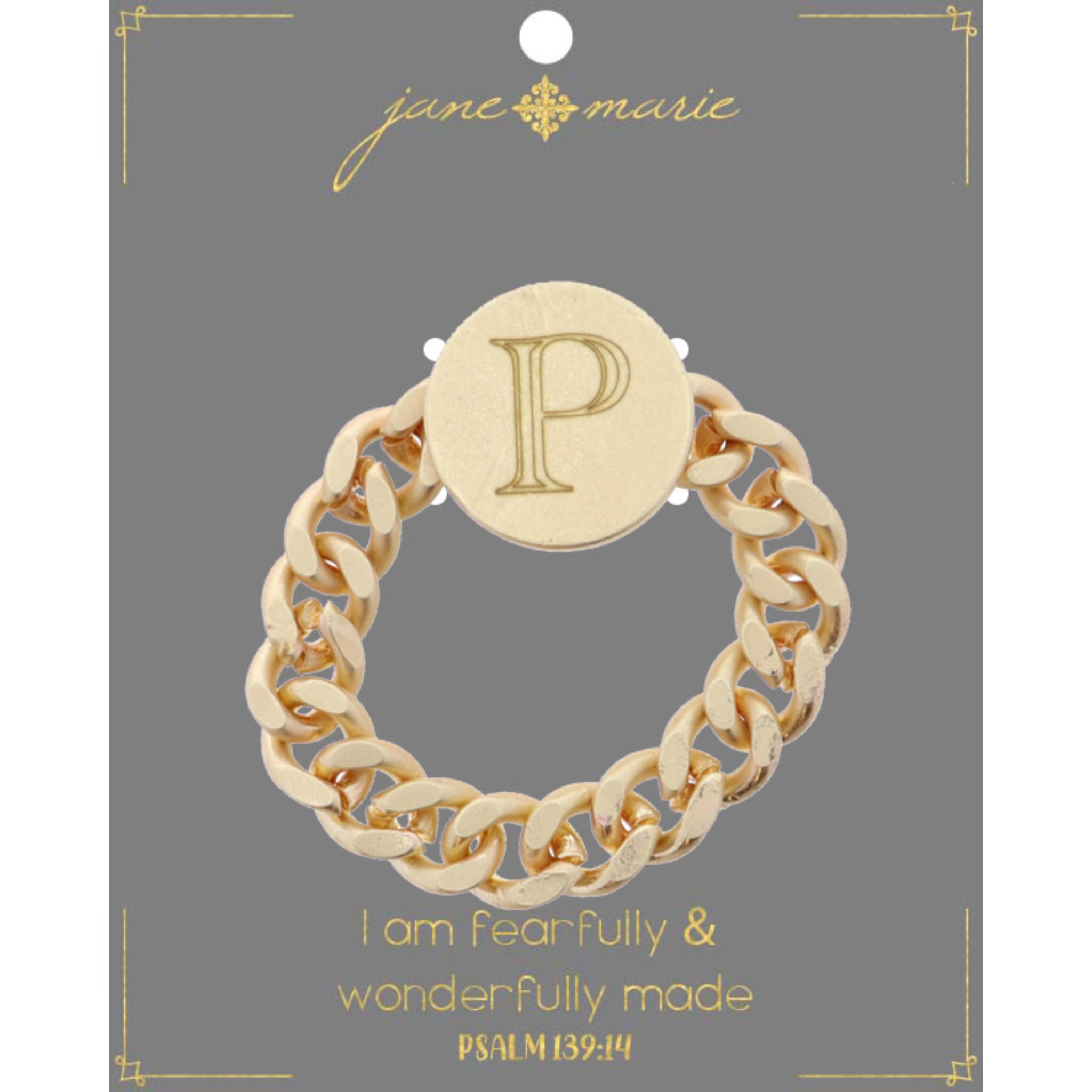 Engraved Initial "P" Ring