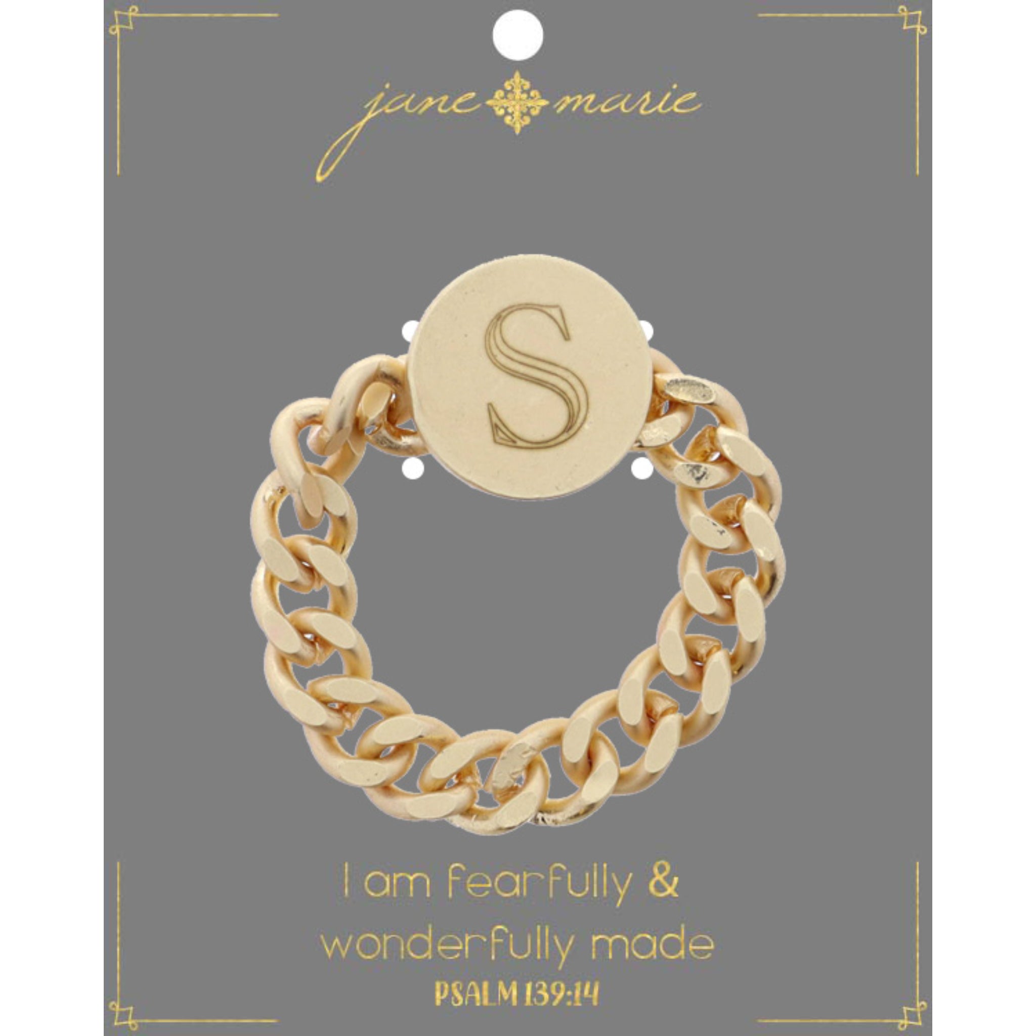 Engraved Initial "S" Ring