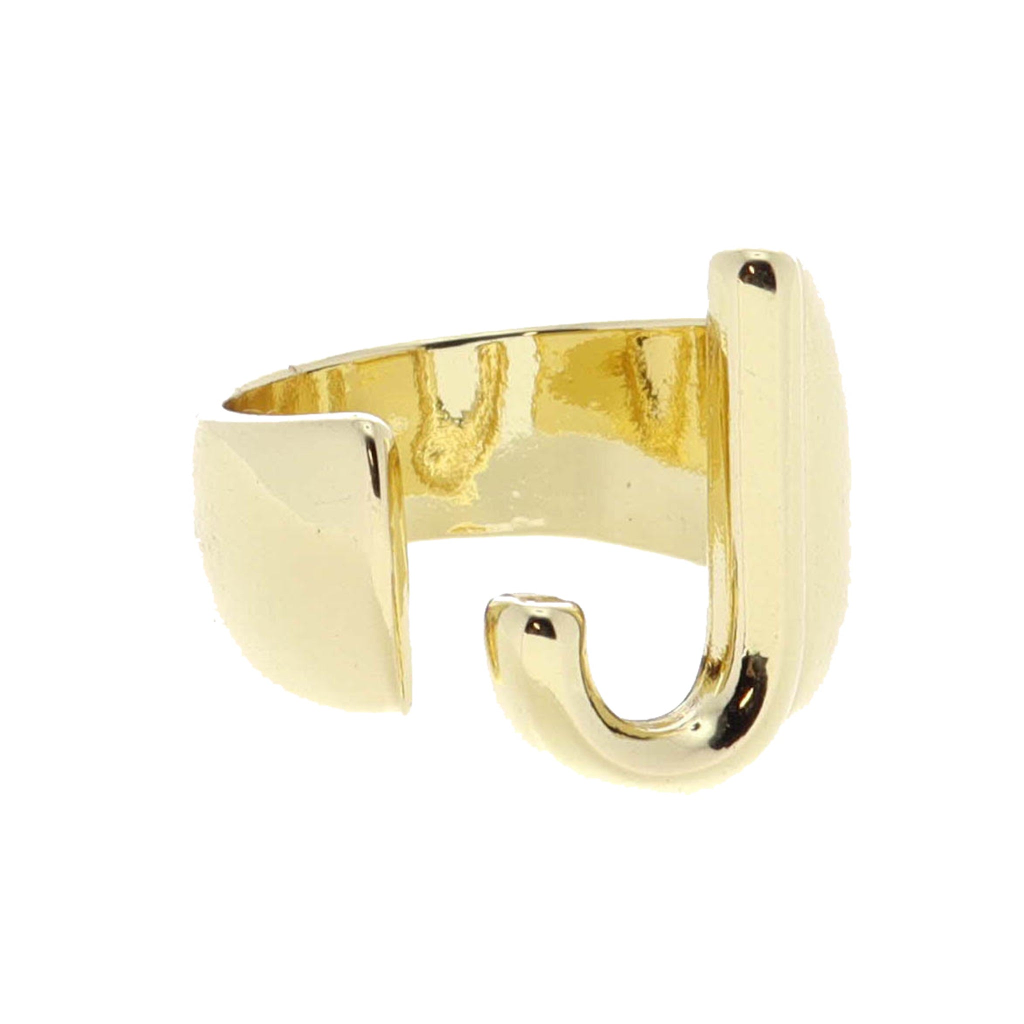 Gold Initial "J" Wrap Ring