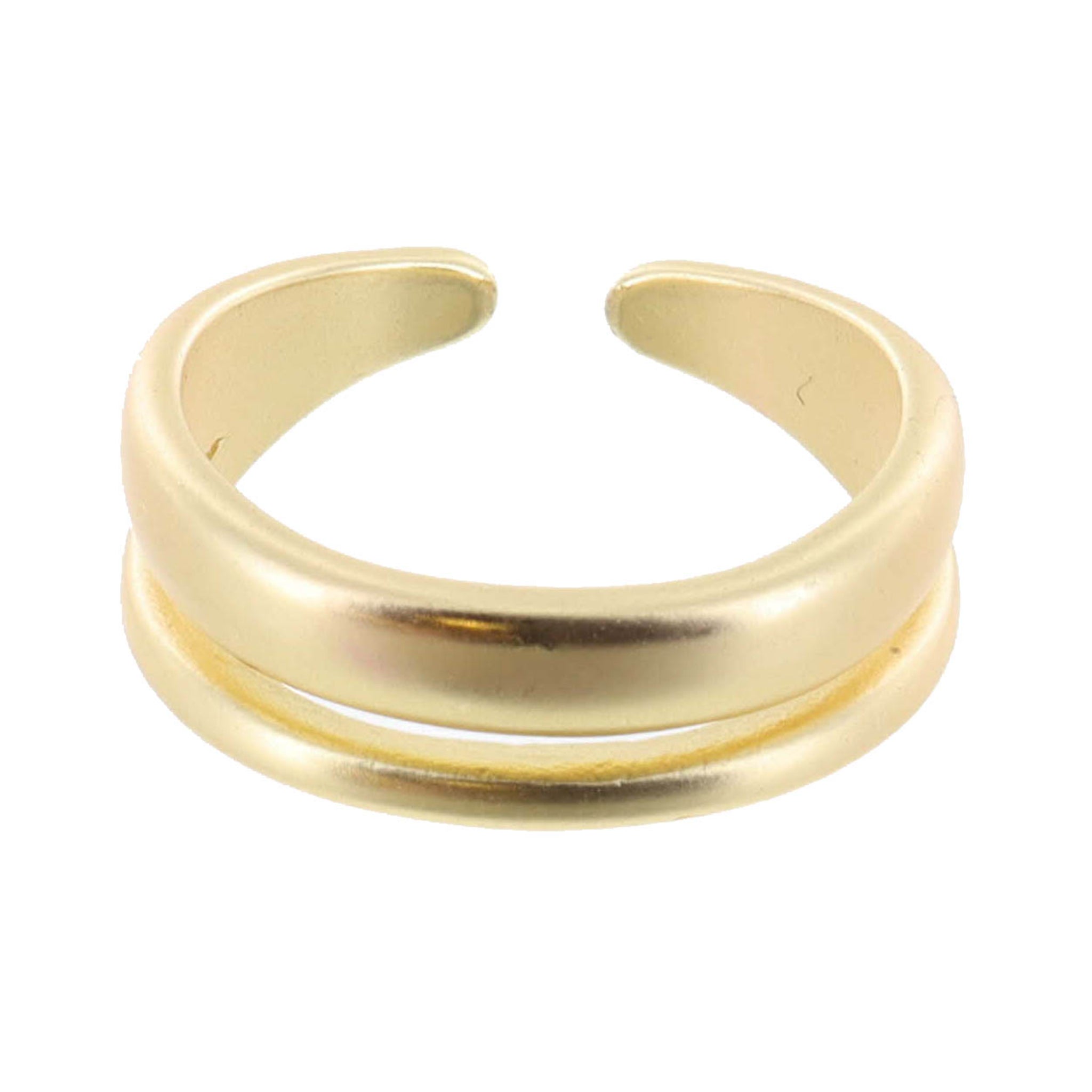 Gold Double Band Faux Stack Ring
