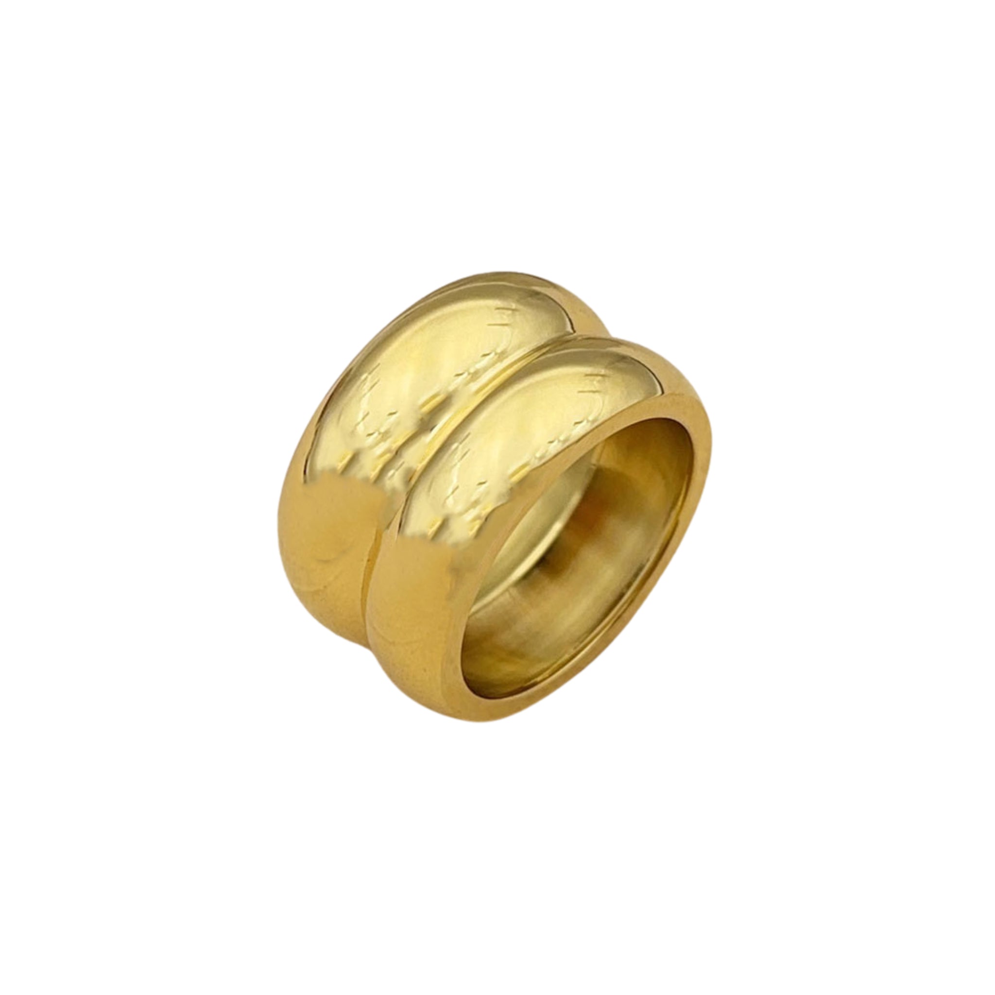 18K Gold Plated Faux Double Band Ring