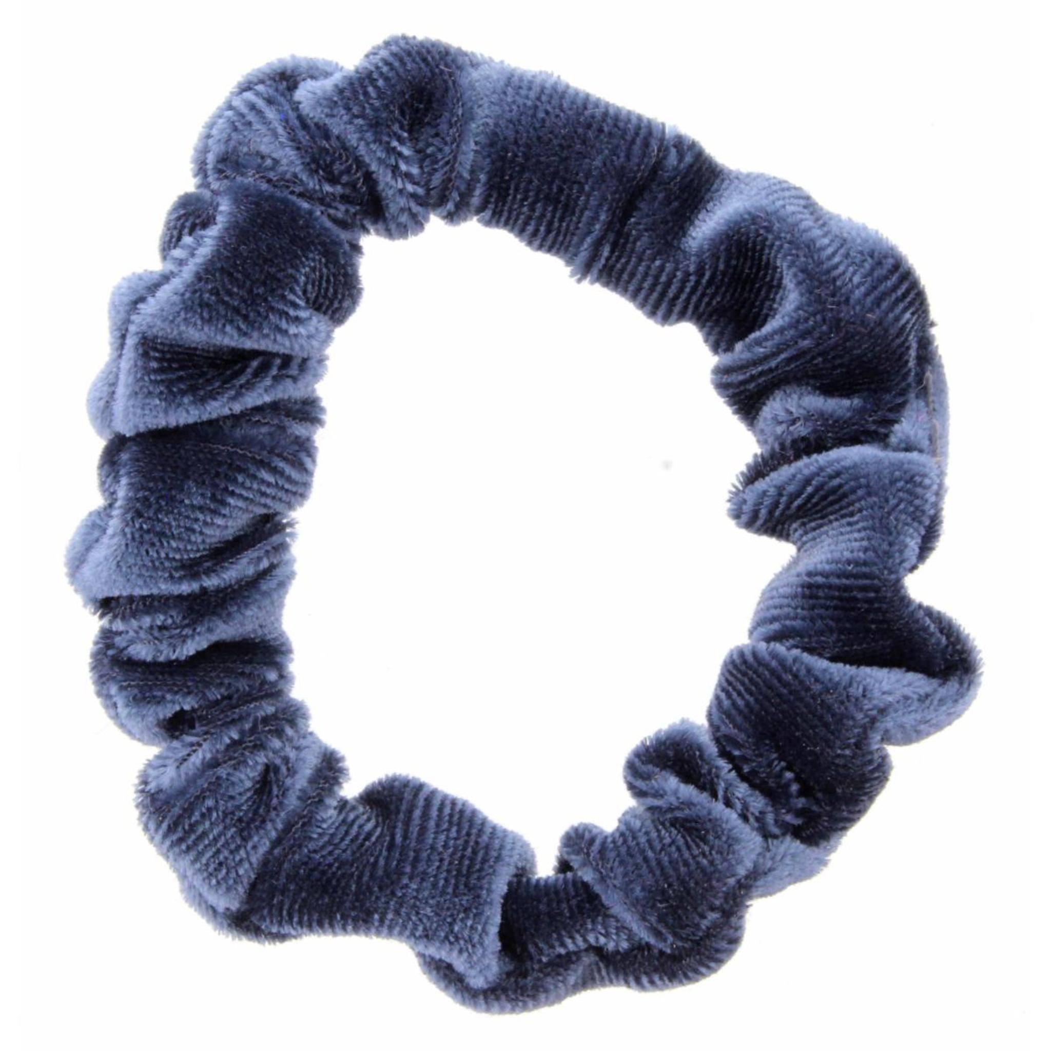 Denim Blue Velvet Small Scrunchie