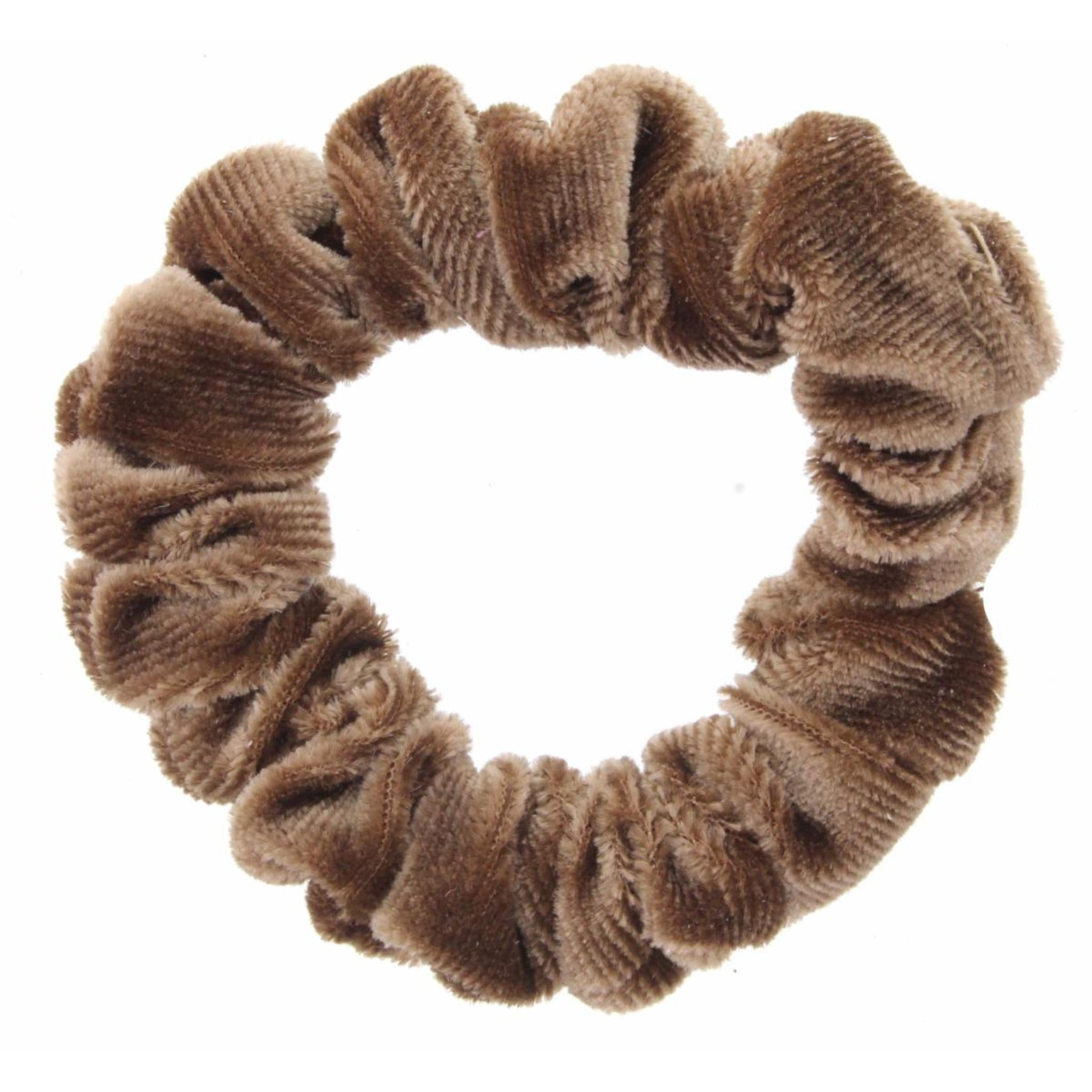 Medium Brown Velvet Small Scrunchie