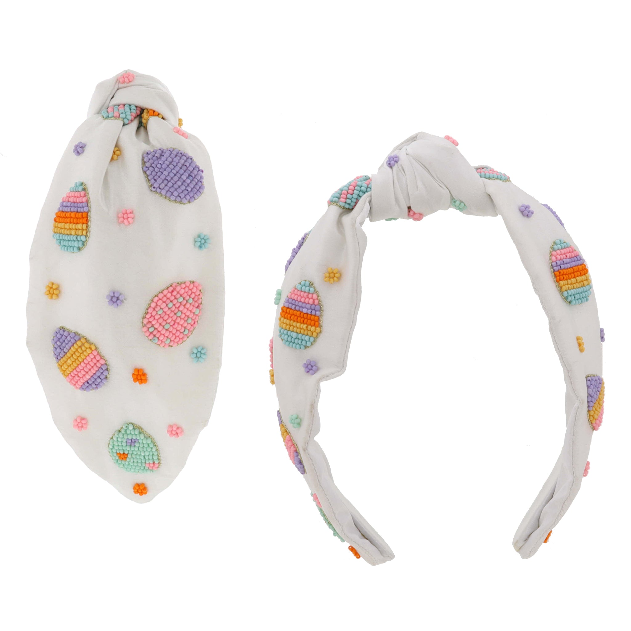 Multi Beaded Easter Eggs with Mini Multi Beaded Flowers Headband