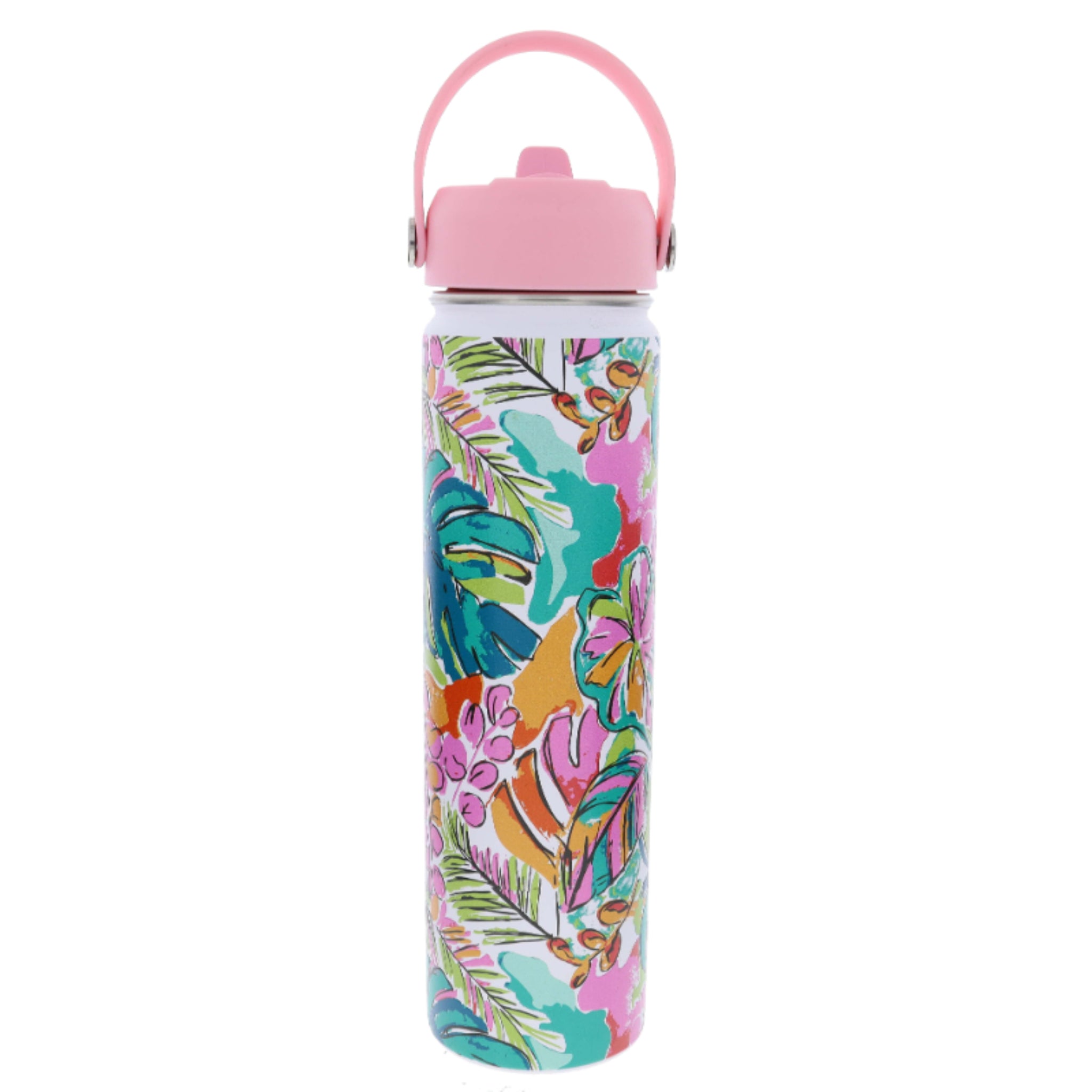 Tropical Paradise 24 Oz. Skinny Bottle With Straw Cap