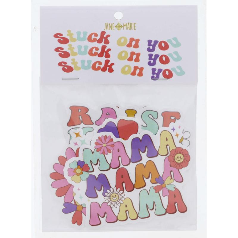 Set of 4 Stickers, Mama Floral