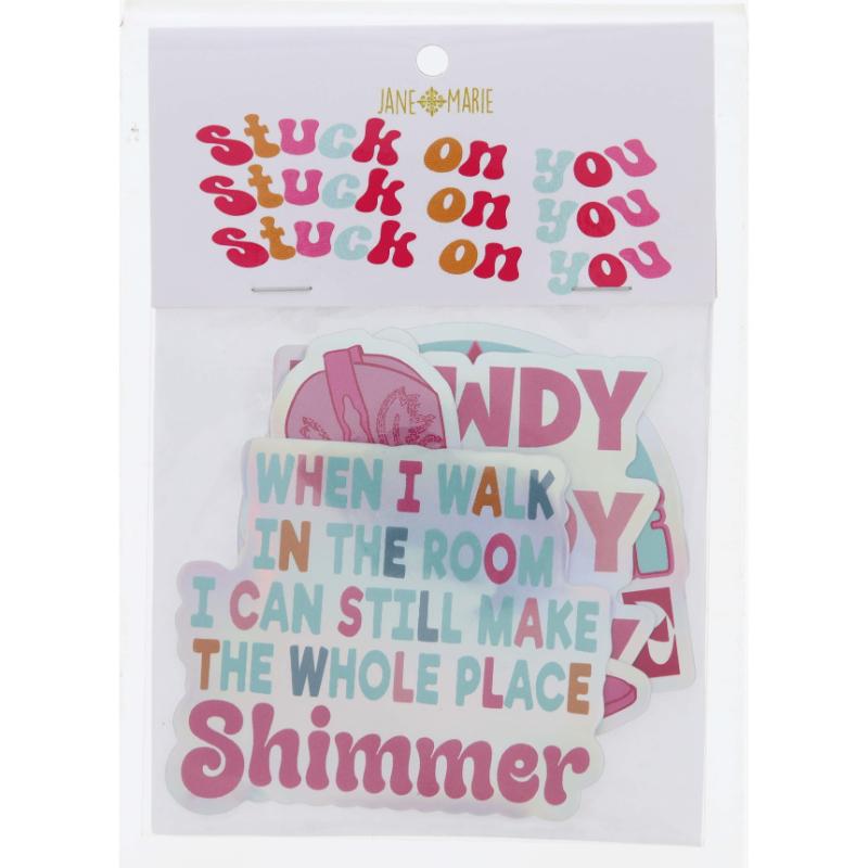 Set of 4 Stickers, Sparkle