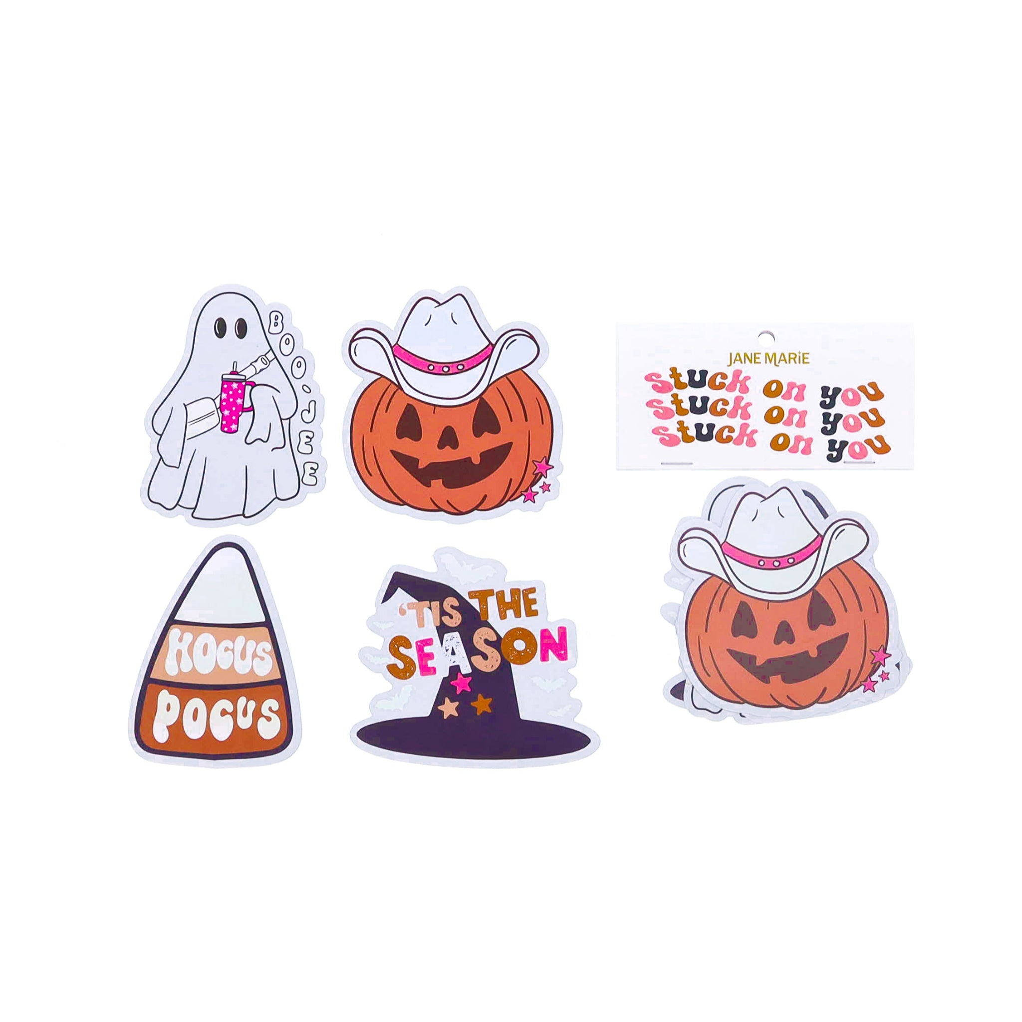 Set of 4 Stickers, Holographic Halloween