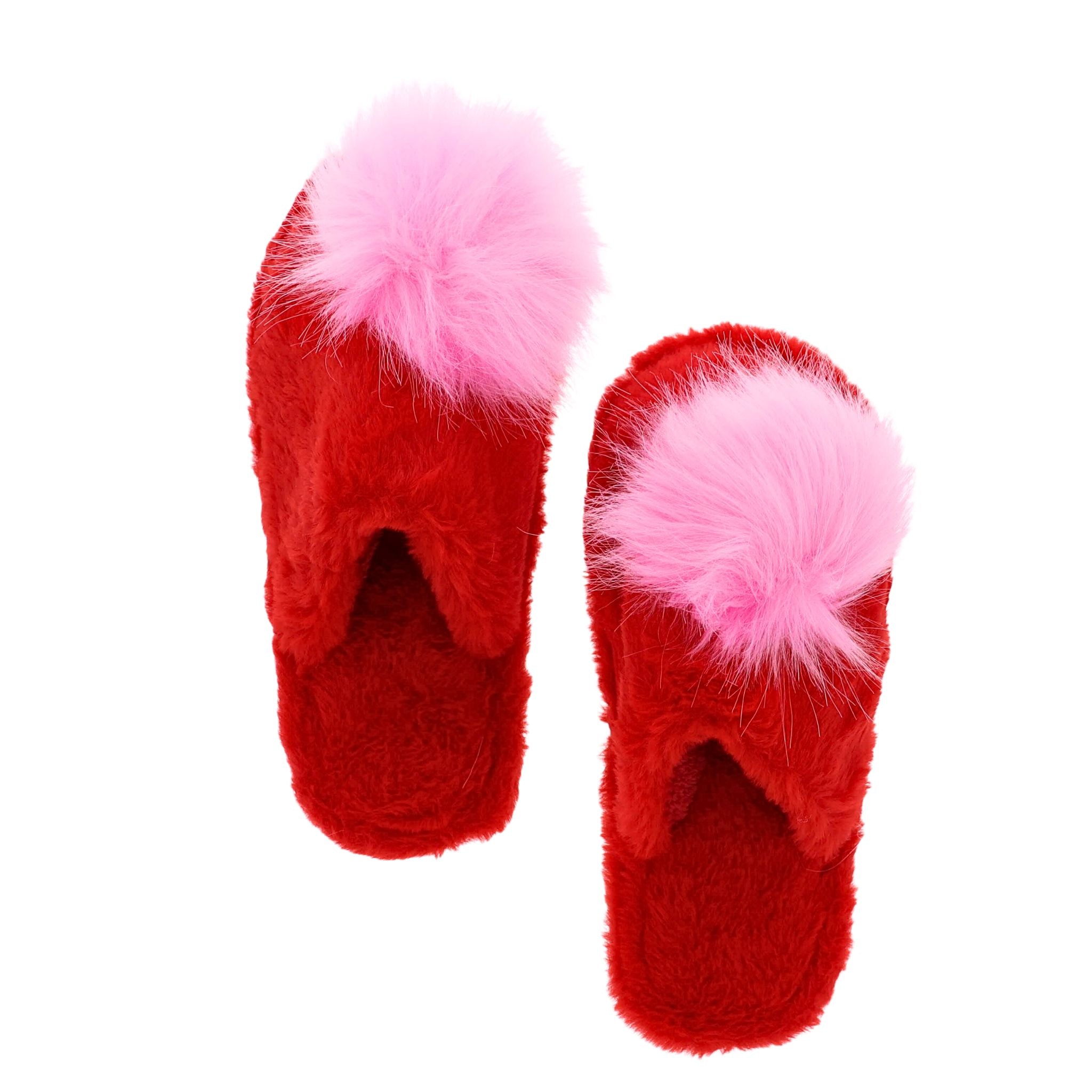 Pink and Red Pom Closed Toe Slipper Assortment