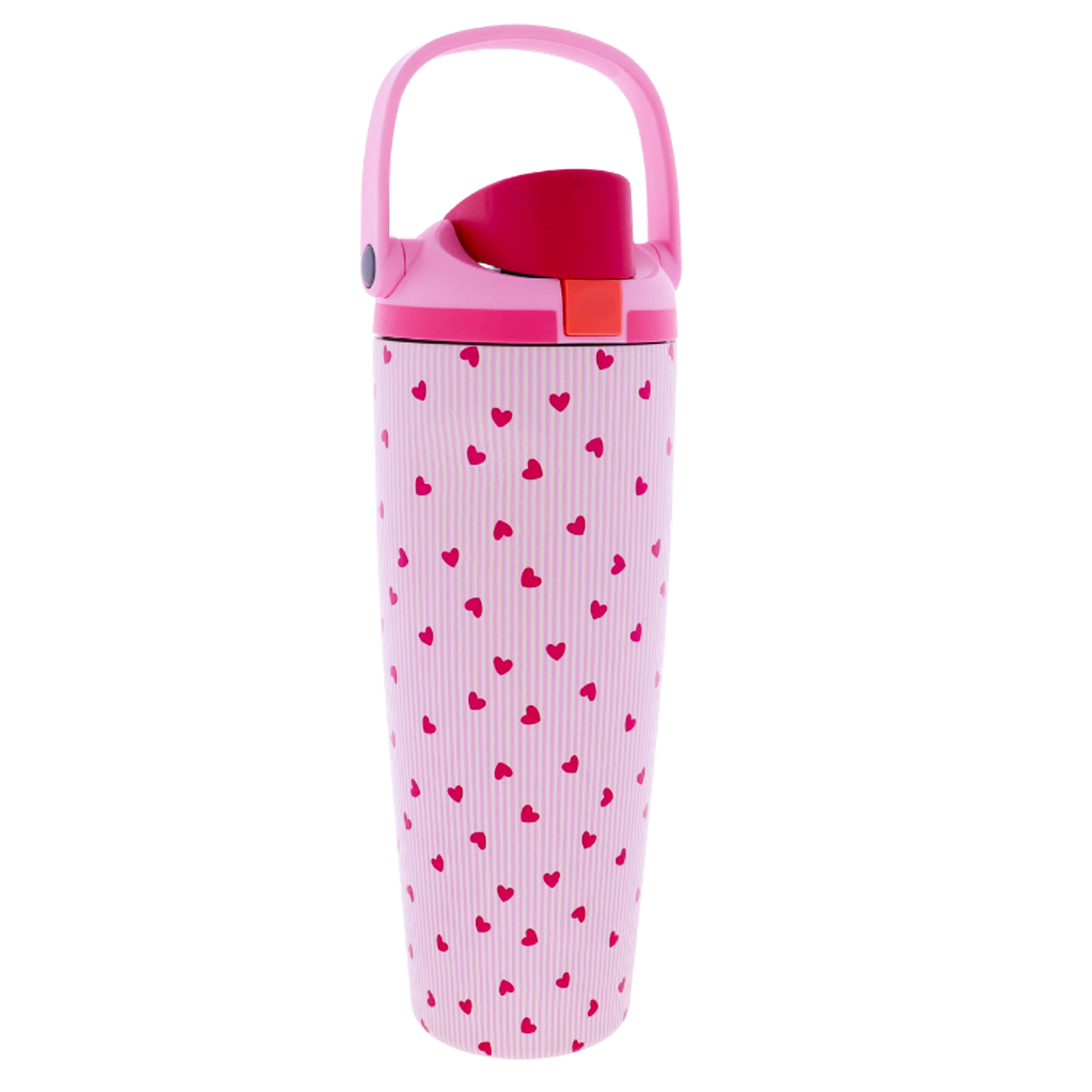 With Love 30 Oz. Water Bottle with Bucket Handle and Straw Cap