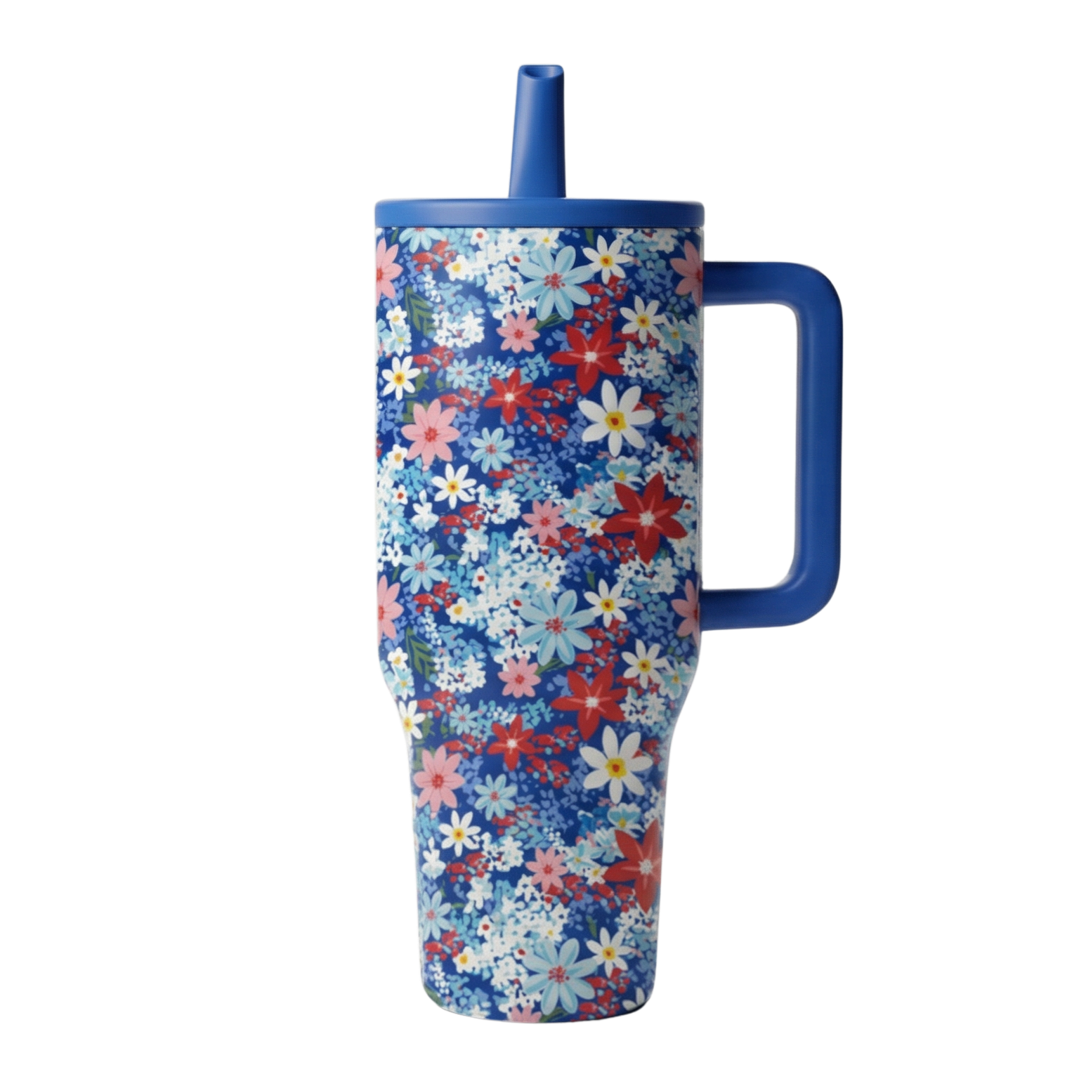 All-American Daisy 30 oz. Tumbler | Red, White & Blue Stainless Steel with Flip Straw & Handle