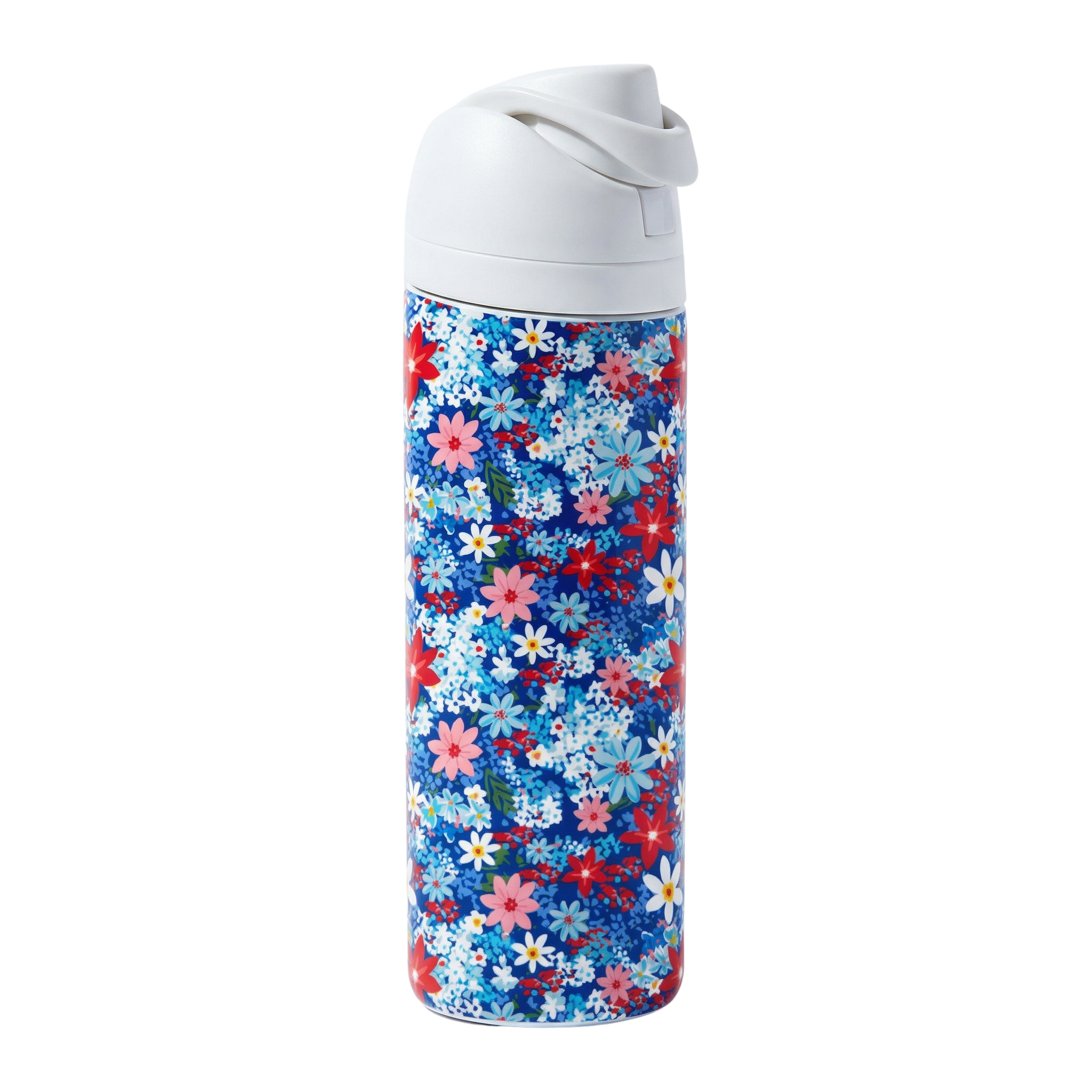 All-American Daisy 24 oz. Water Bottle | Red, White & Blue Stainless Steel with Straw Cap