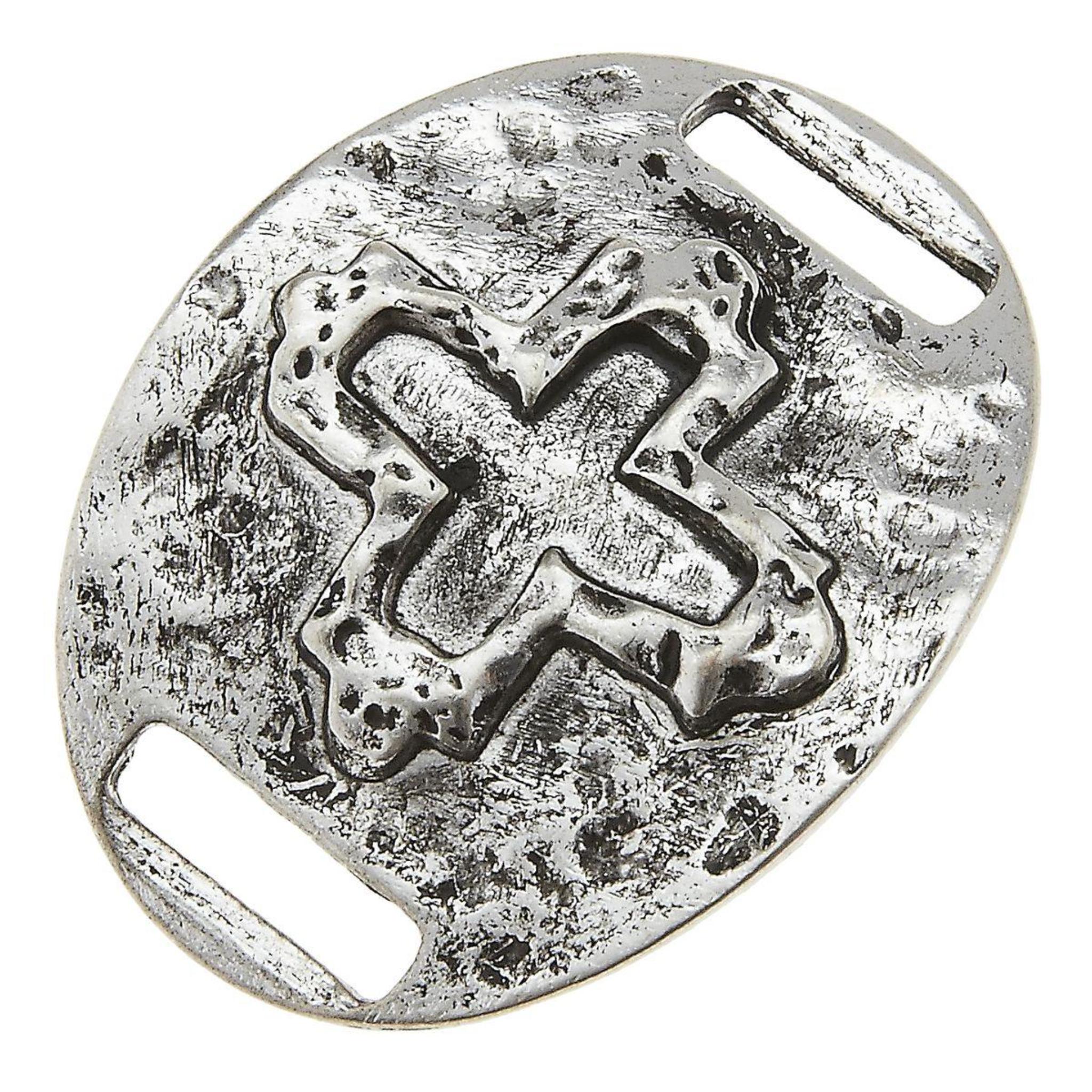 Antique Silver Open Cross Slide