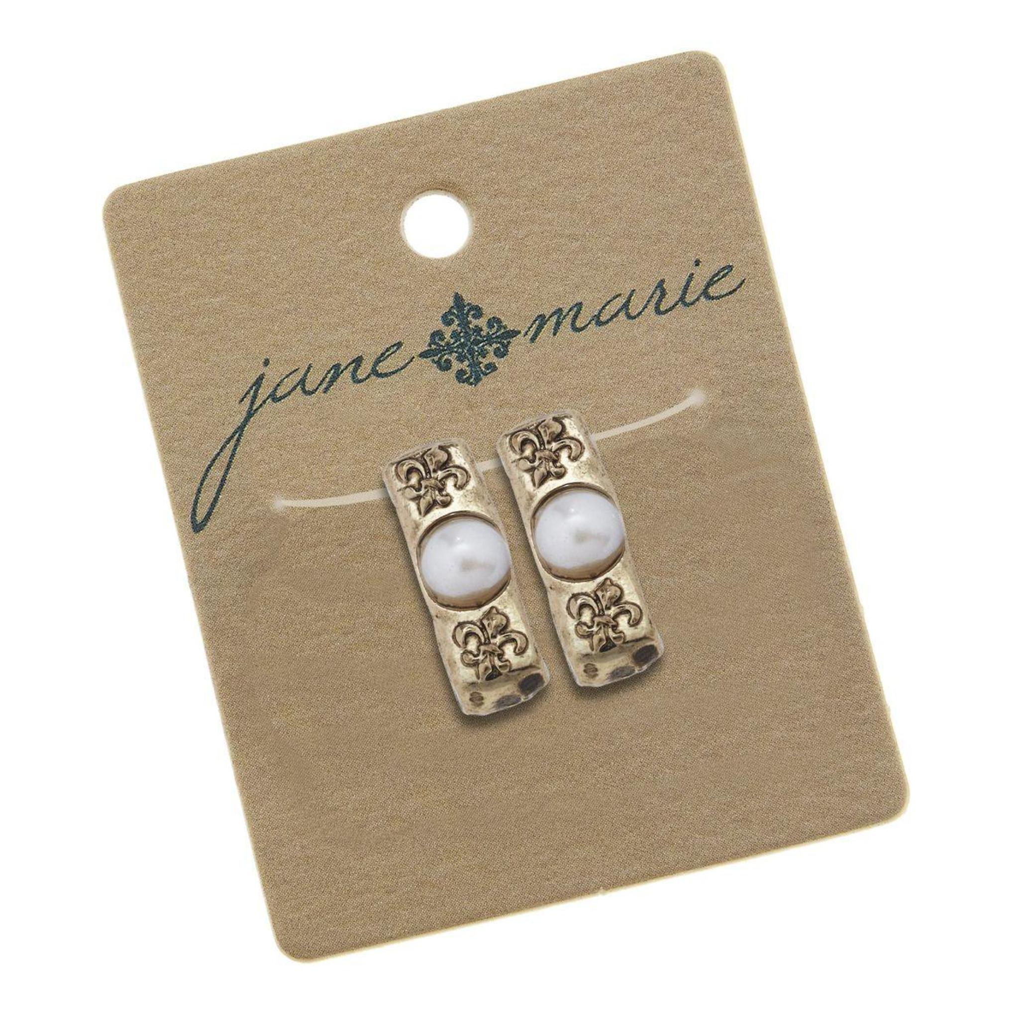 Ivory Stone on Gold Jane Marie Logo Bracelet Slide
