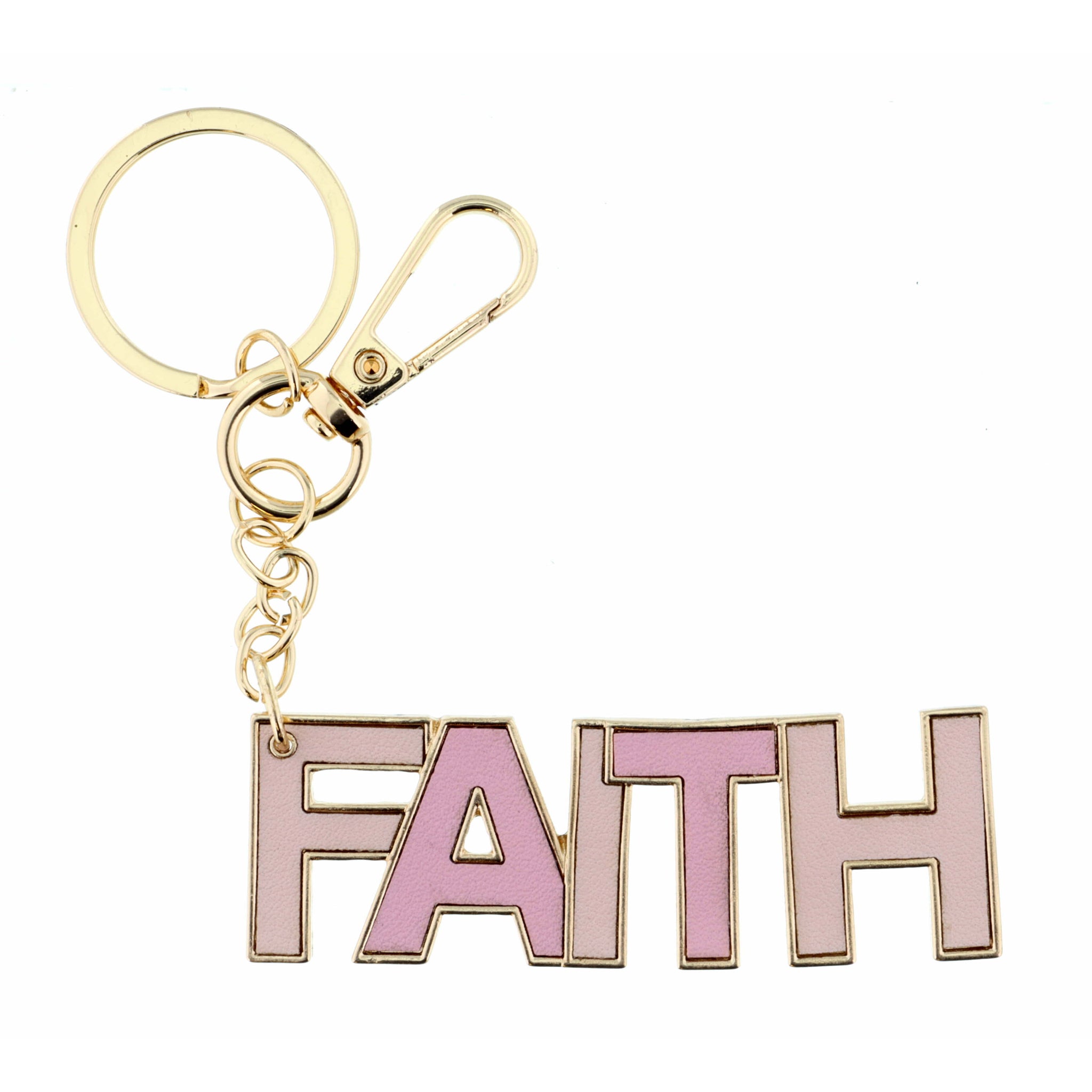 Faith Leather Keychain