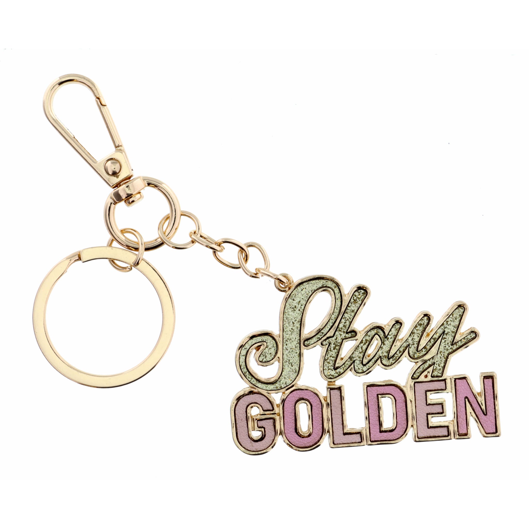 Stay Golden Leather Keychain