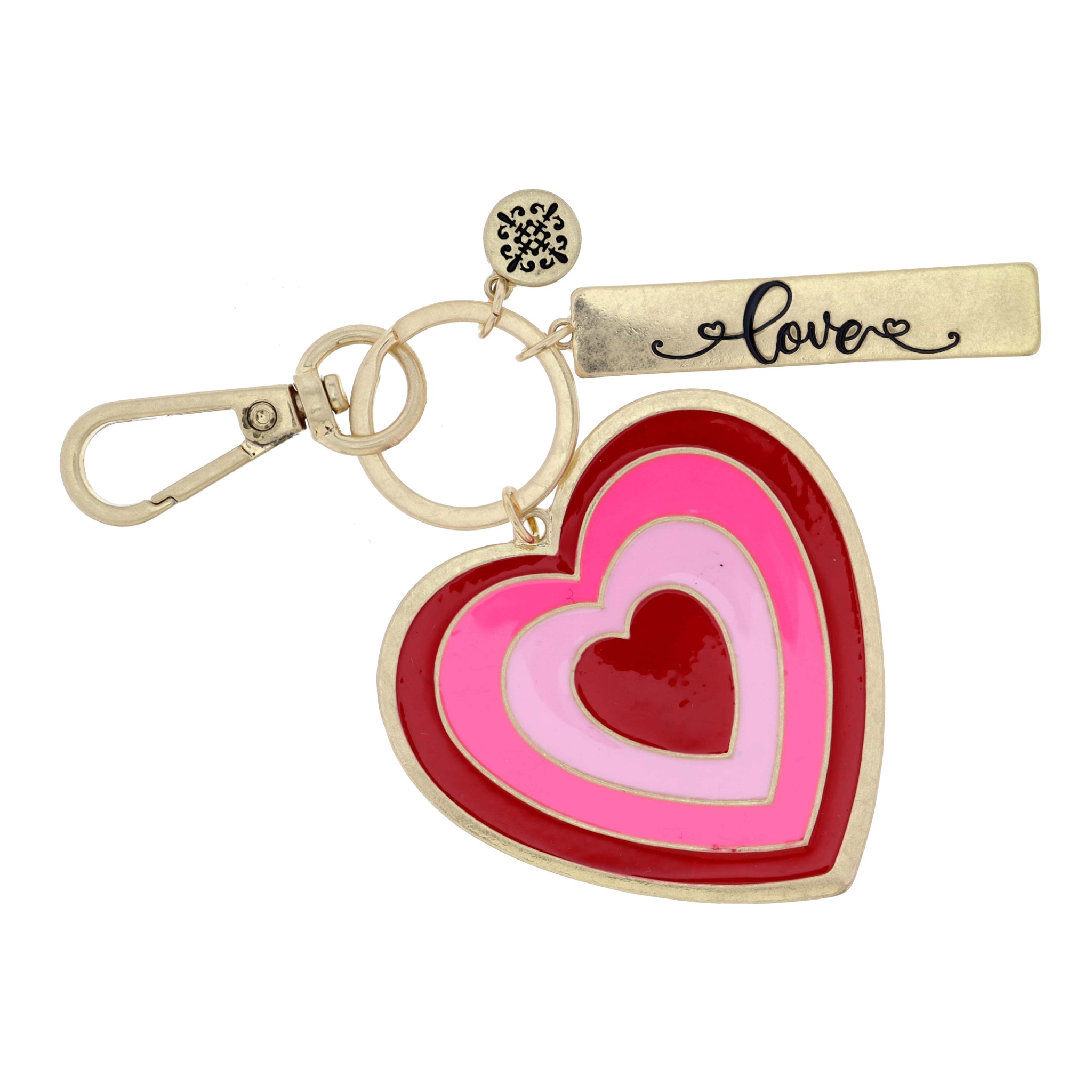 Heart, "Love" Bar Keychain