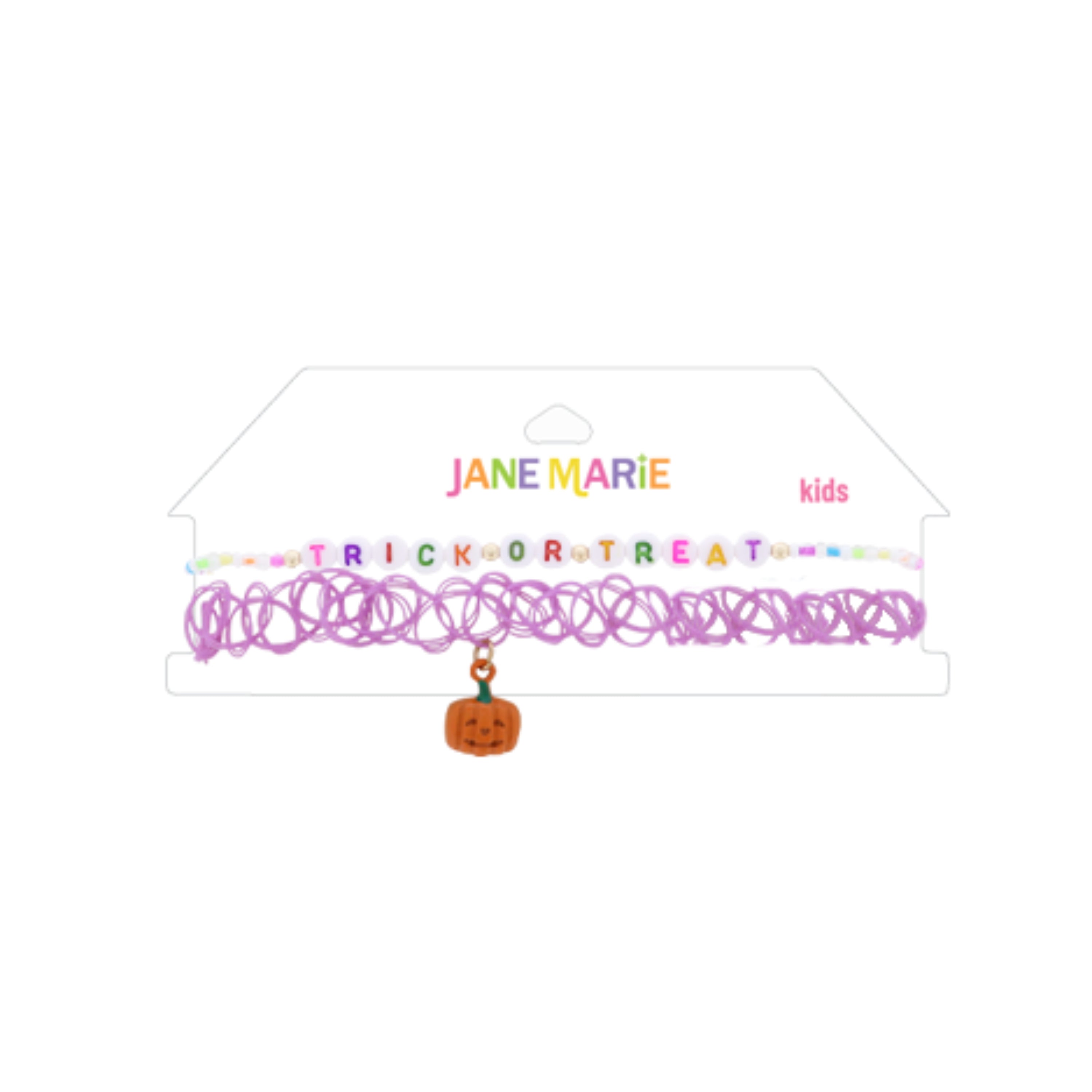 Kids Ghost and "Boo" with Silver Stretchy Choker Necklace