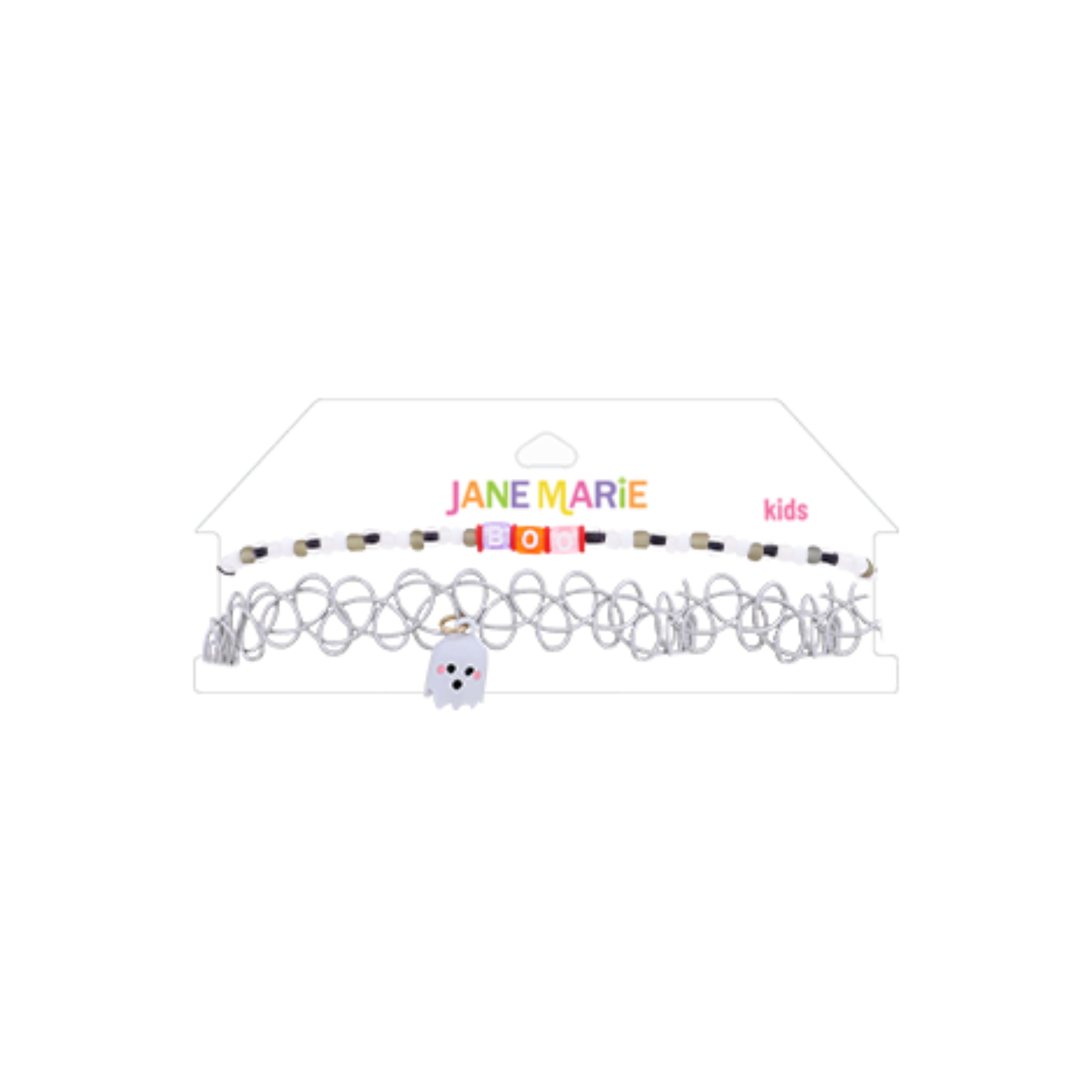 Kids Jack O' Lantern and " Trick or Treat" with Purple Stretchy Choker Necklace