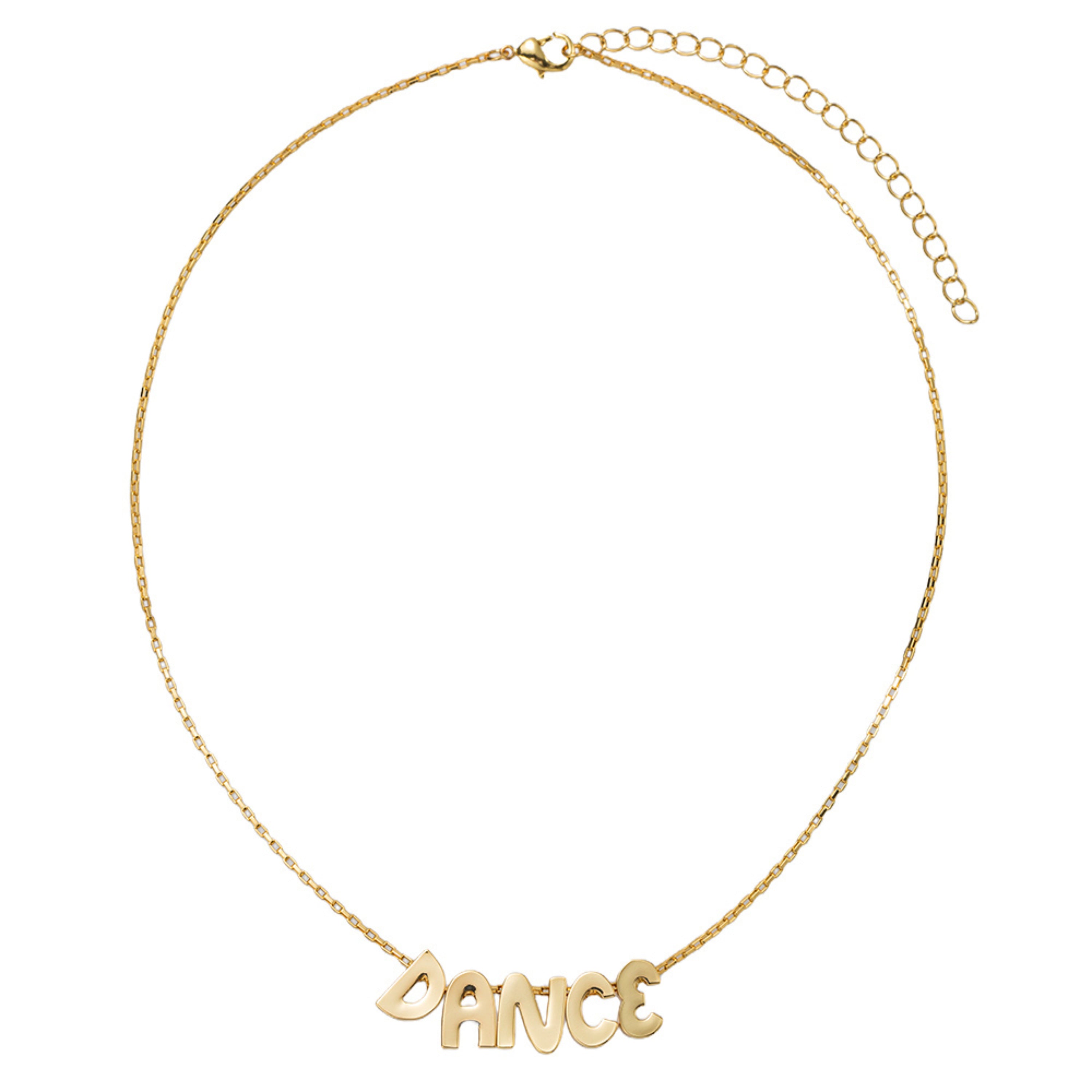Kids 18K Gold Plated Longbox Chain Necklace with Gold "Dance"
