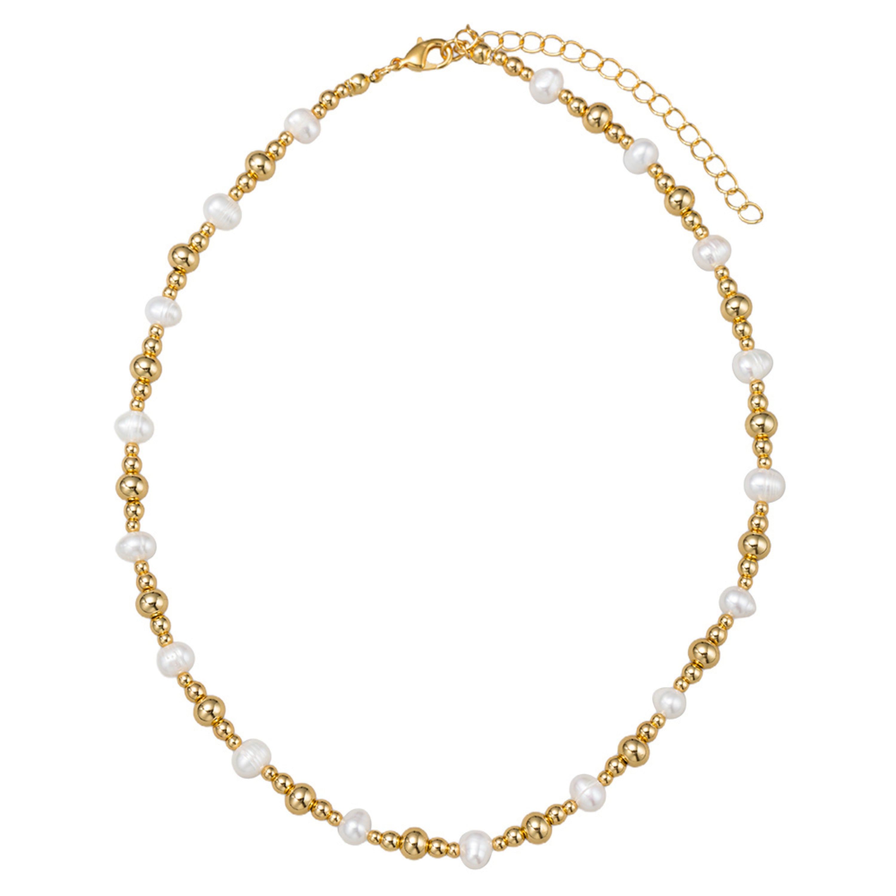 18K Gold Plated & Pearl Beaded Necklace