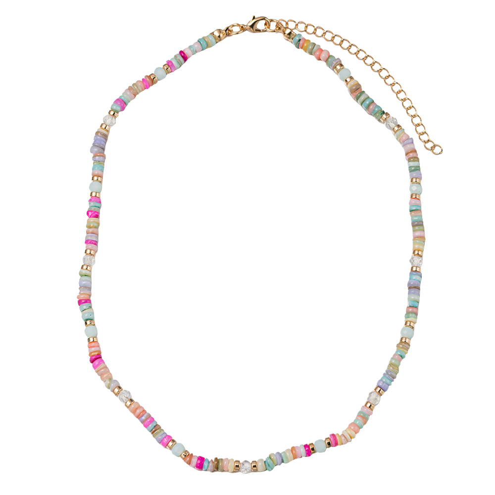 Kids Pastel Multi Faceted Gemstone Necklace