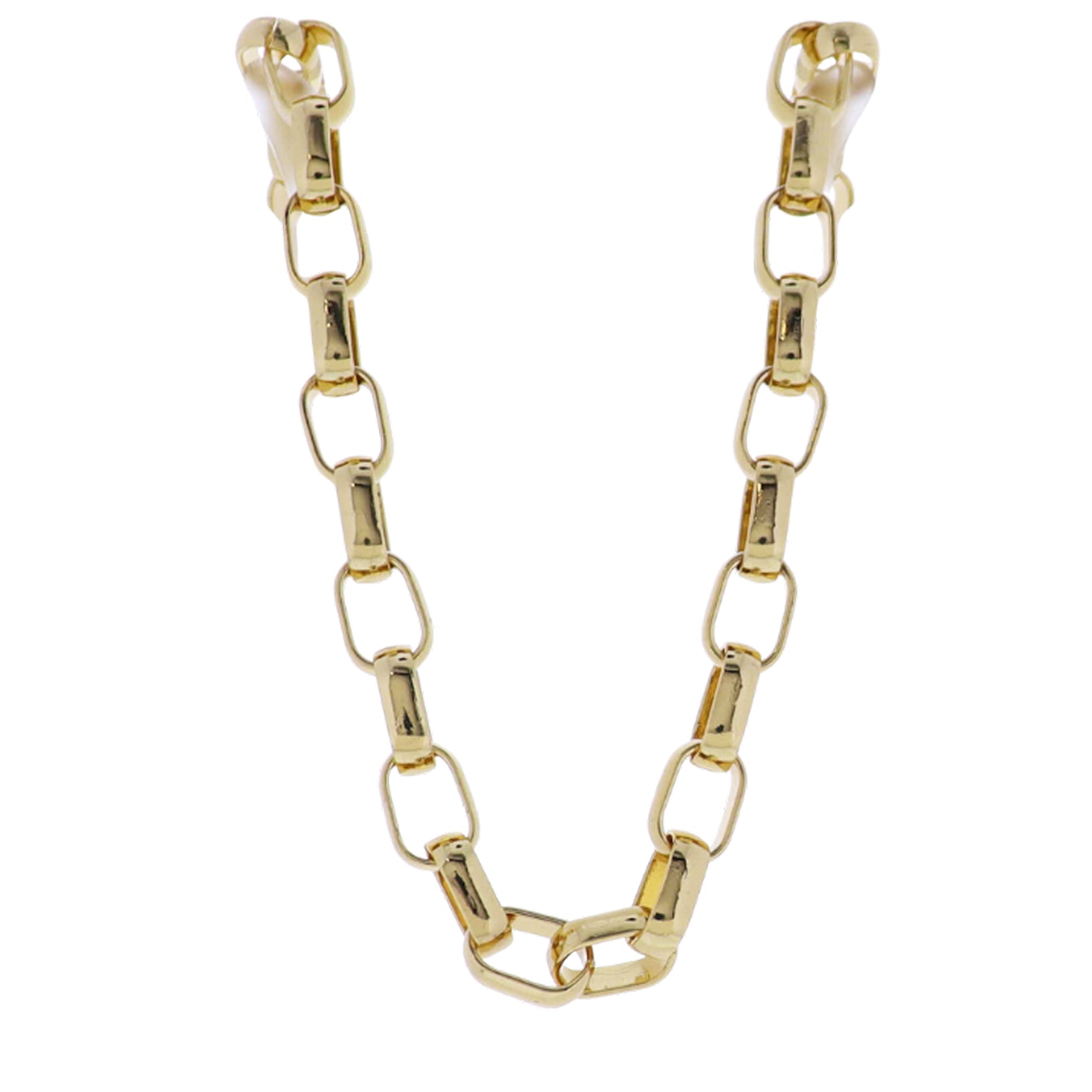 18k Gold Plated Rounde Square Link Chain Necklace