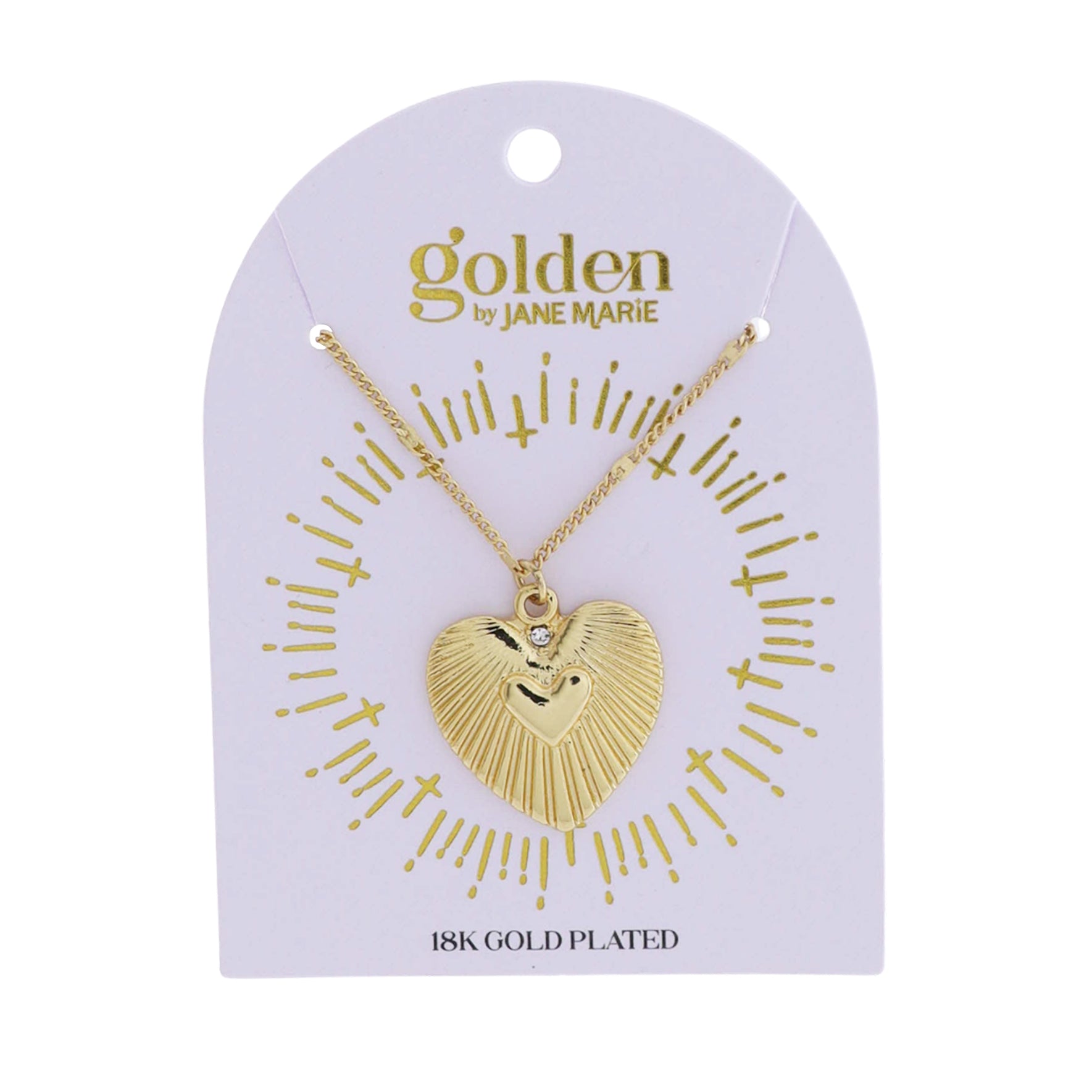 18k Gold Plated Gold Flat Satellite Chain Necklace with Gold Heart