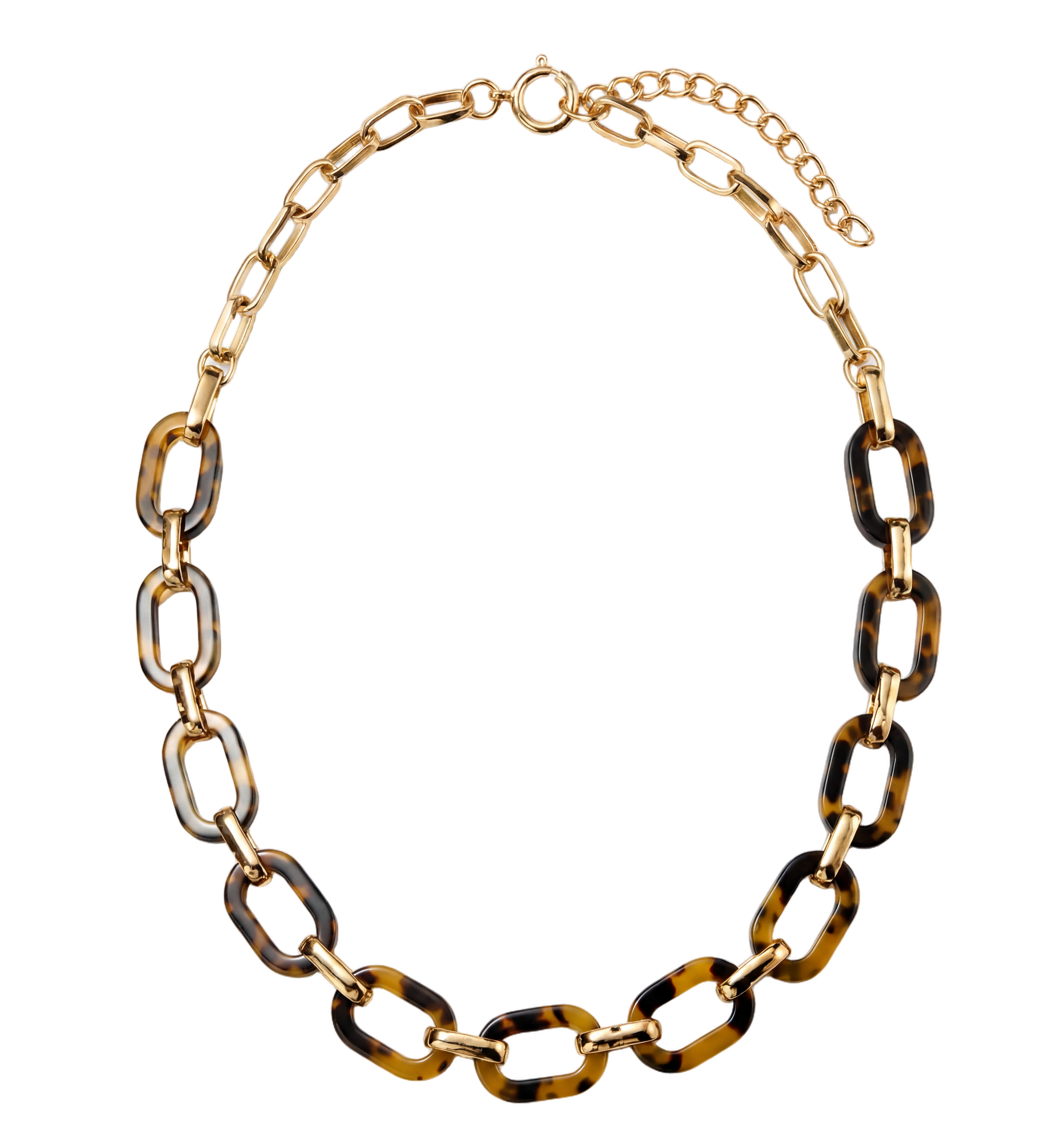 18k Gold Plated Gold, Tortoise Paperclip Chain Necklace