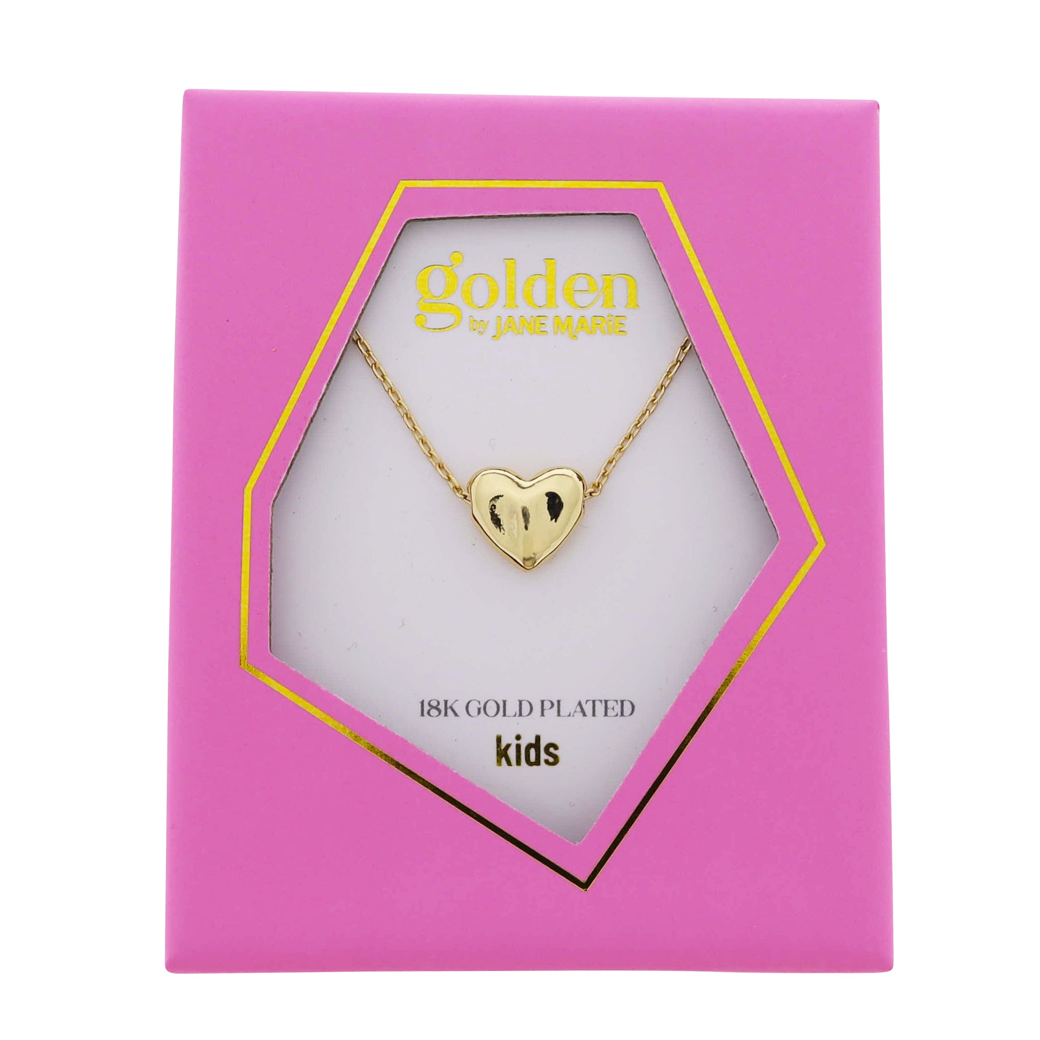 Kids 18k Gold Plated Cable Chain Necklace with Gold Heart
