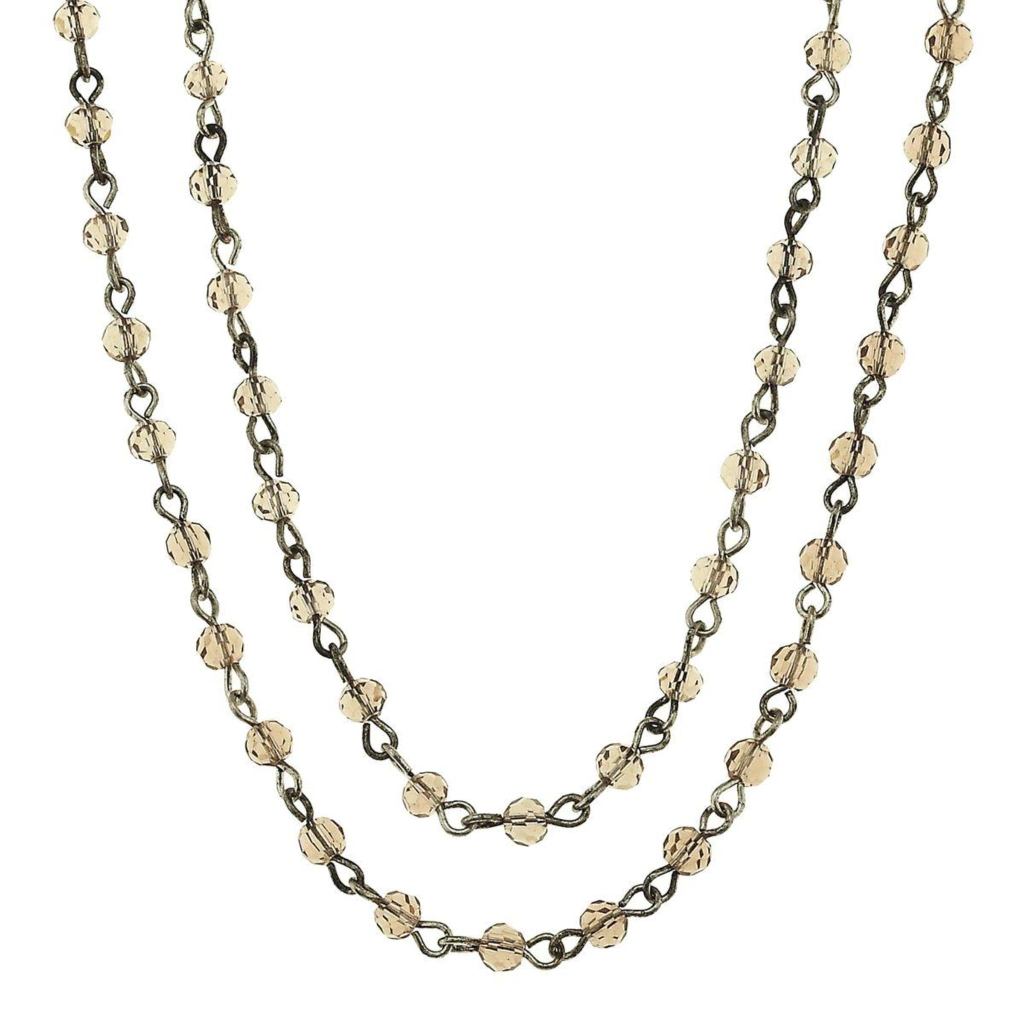 Antique Silver and Platinum Linked Necklace