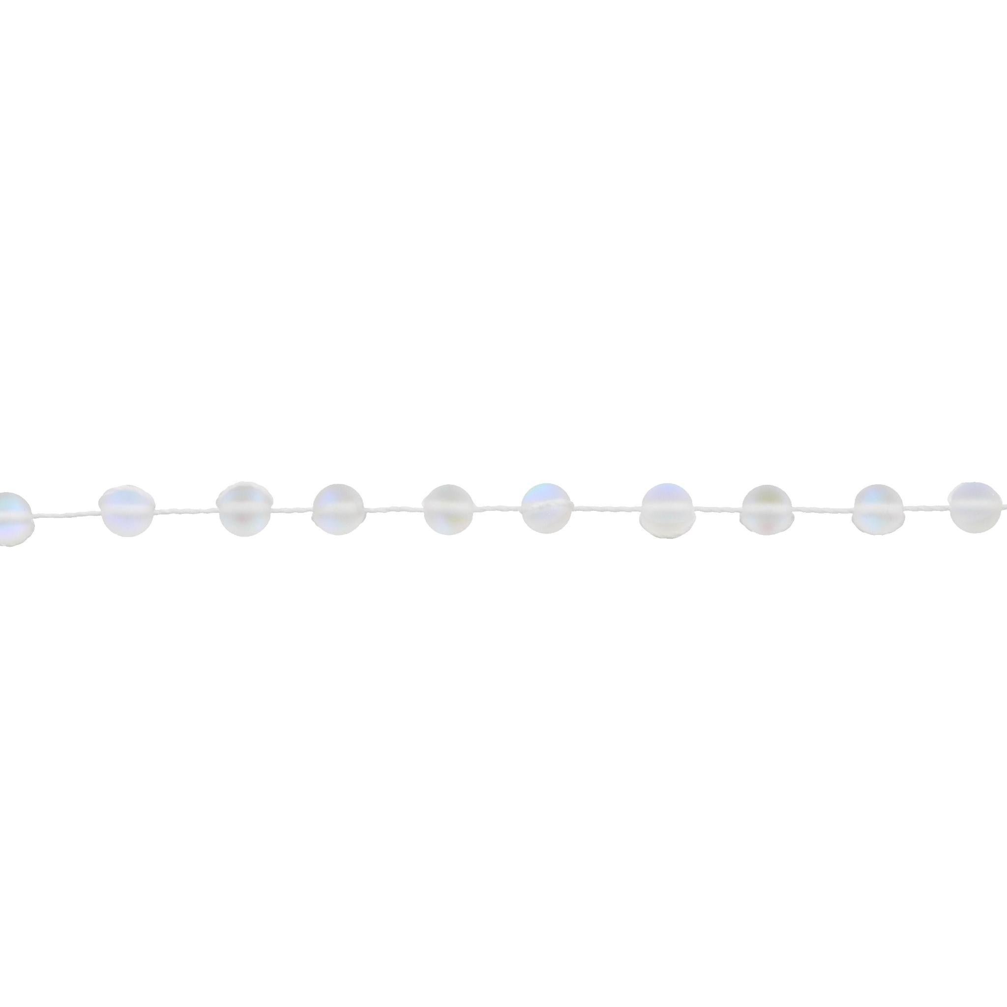 13" Clear Opalized Knotted Choker Necklace , 3" Ext