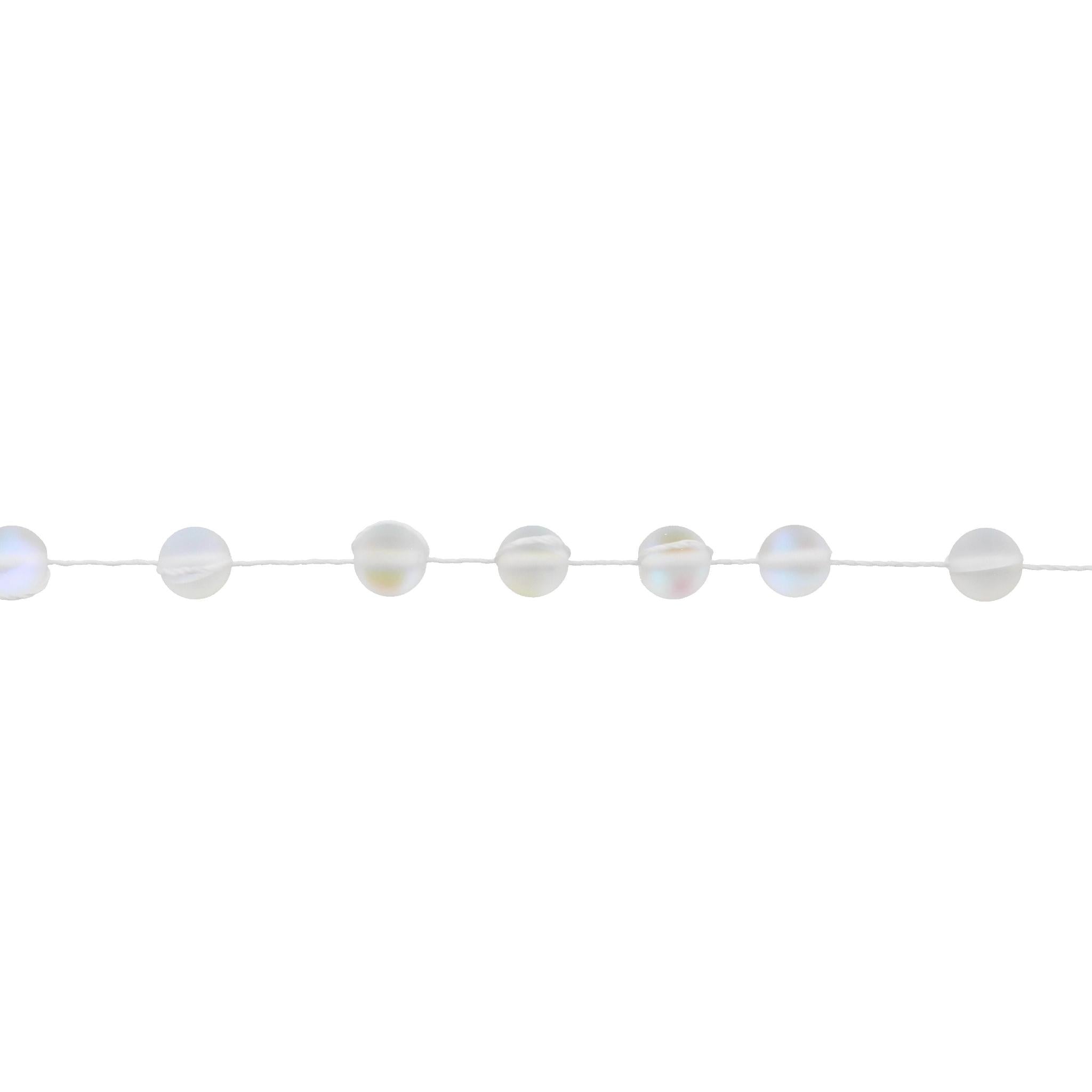 13" Clear Opalized Knotted Choker Necklace , 3" Ext
