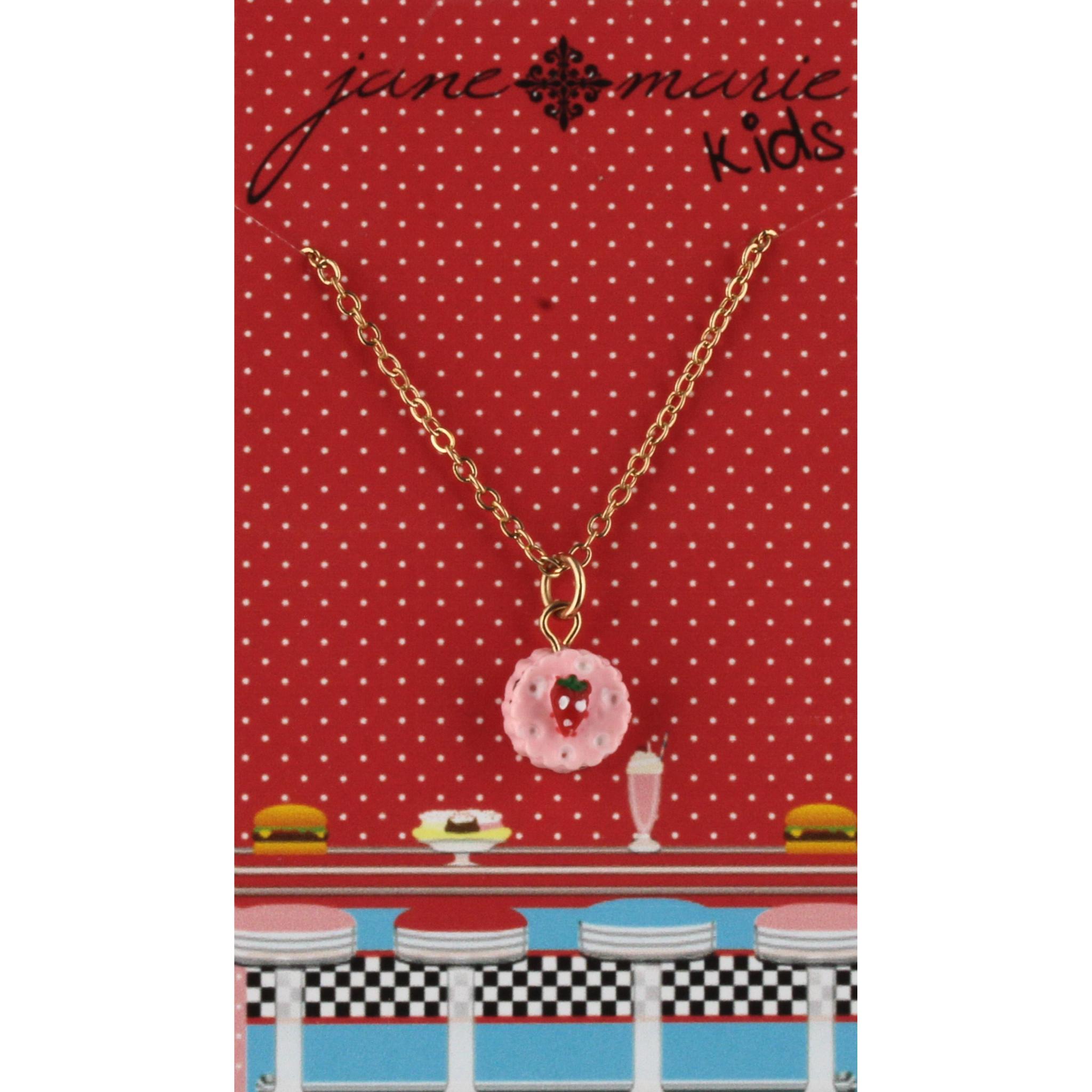 14" Kids Strawberry Cookie Necklace, 3"Ext