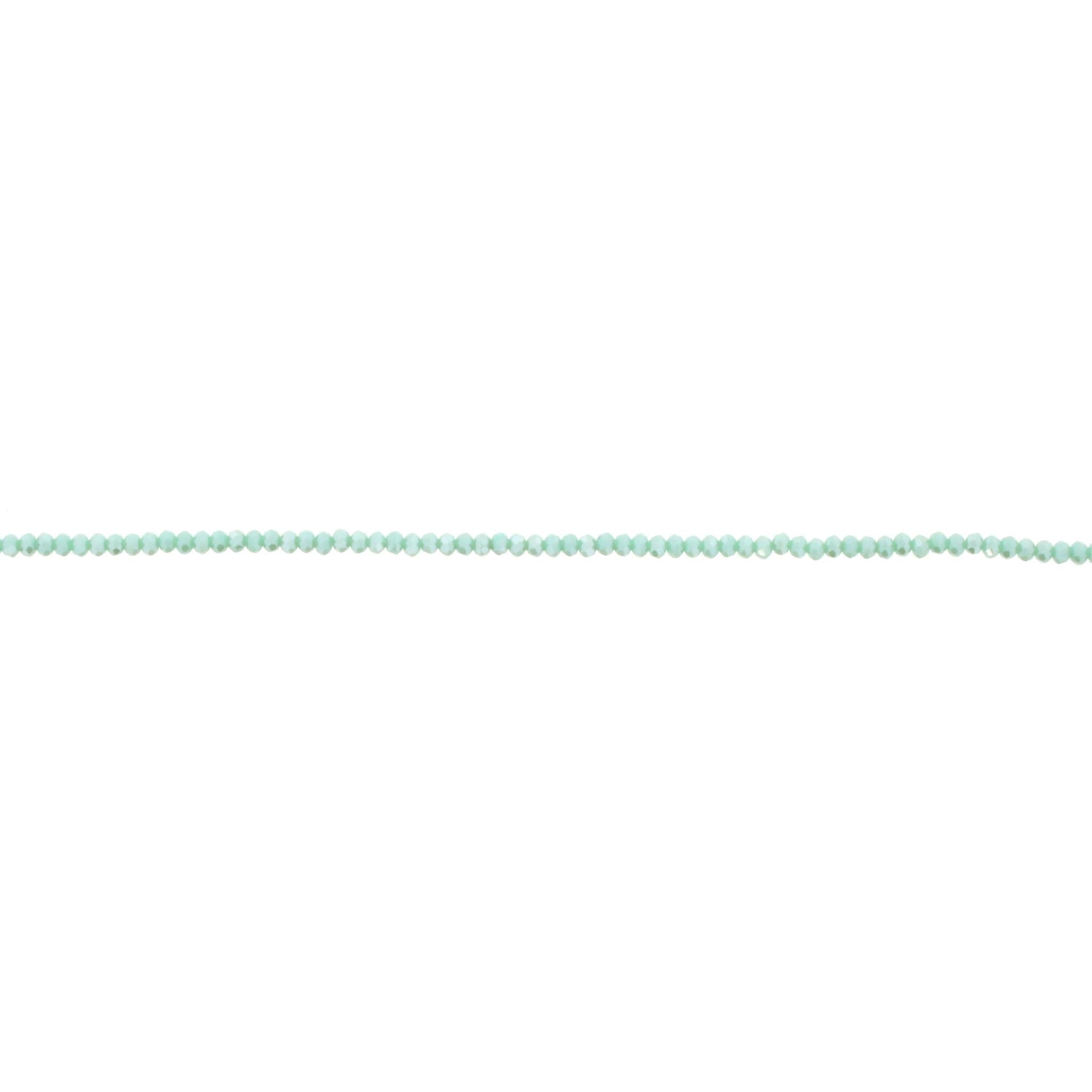 18" Green Mint Beaded Delicate Layering Necklace, 3" Ext