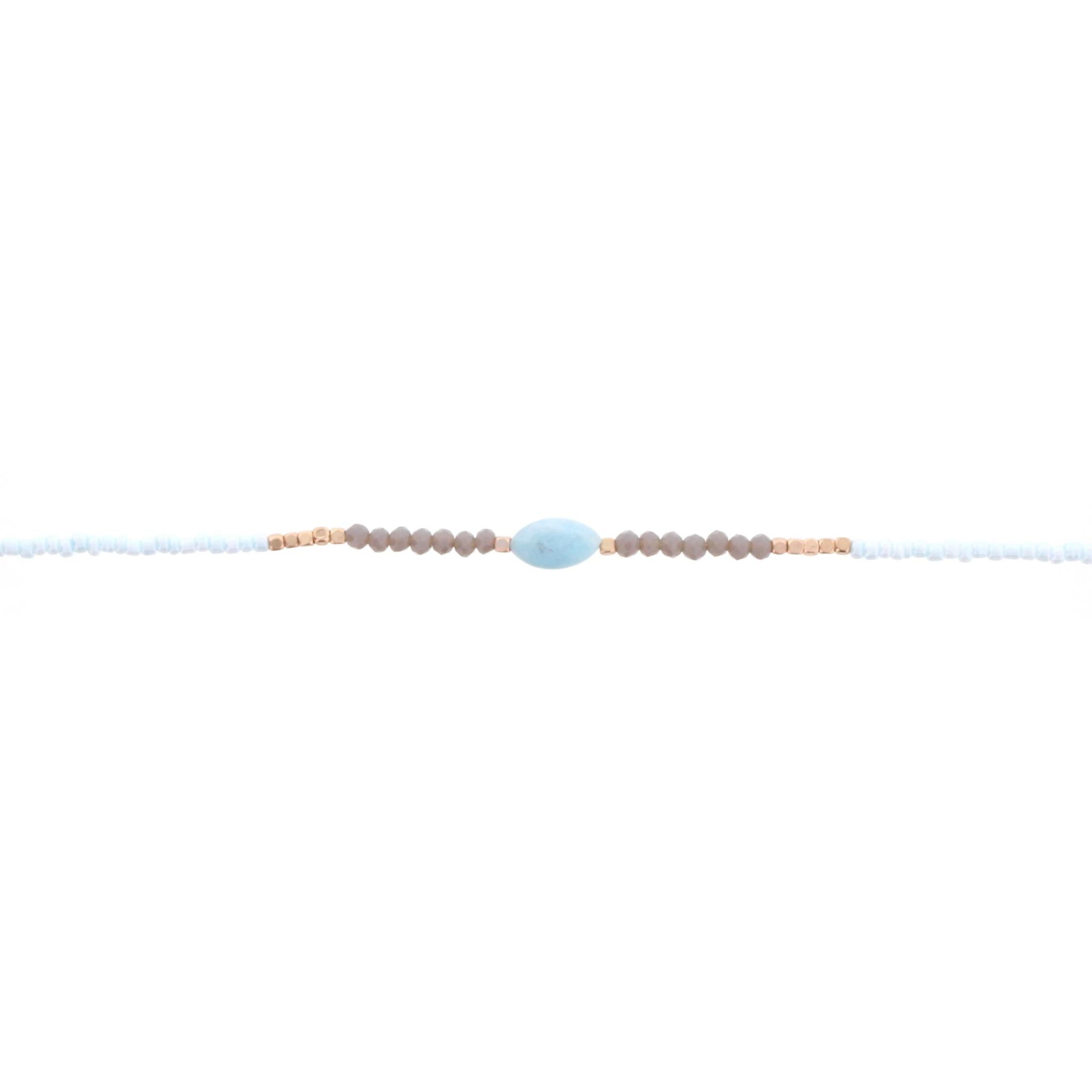 12" Kids Light Blue, Grey Choker Necklace with Light Blue Stone, 2" Ext