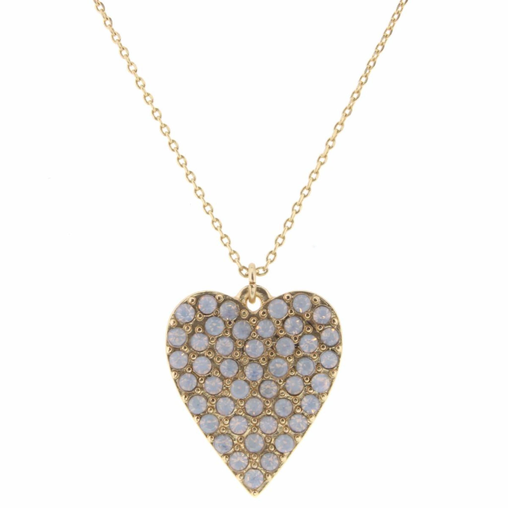 Kids 14" Moonstone Heart Necklace, 2" Ext