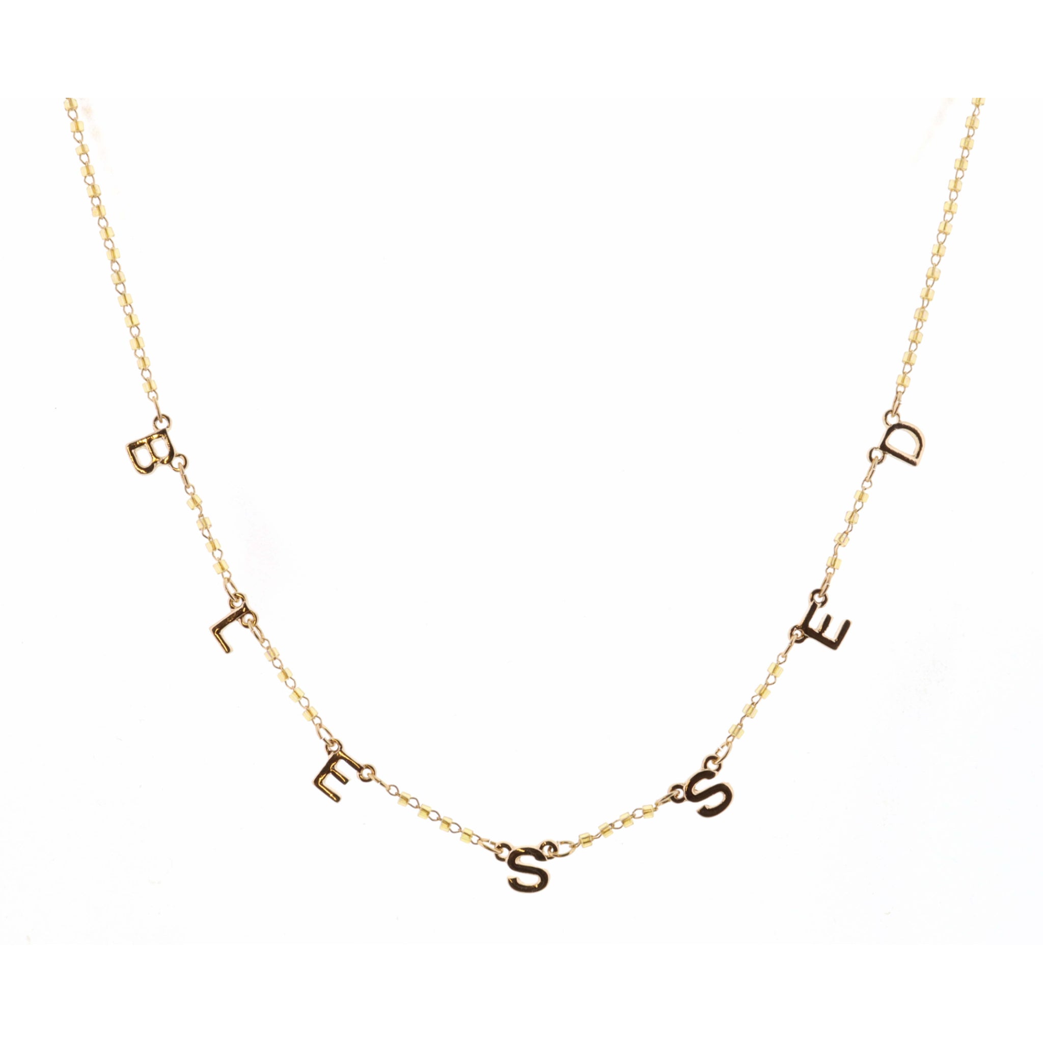 16" Faceted Champagne Blessed Necklace, 3" Ext