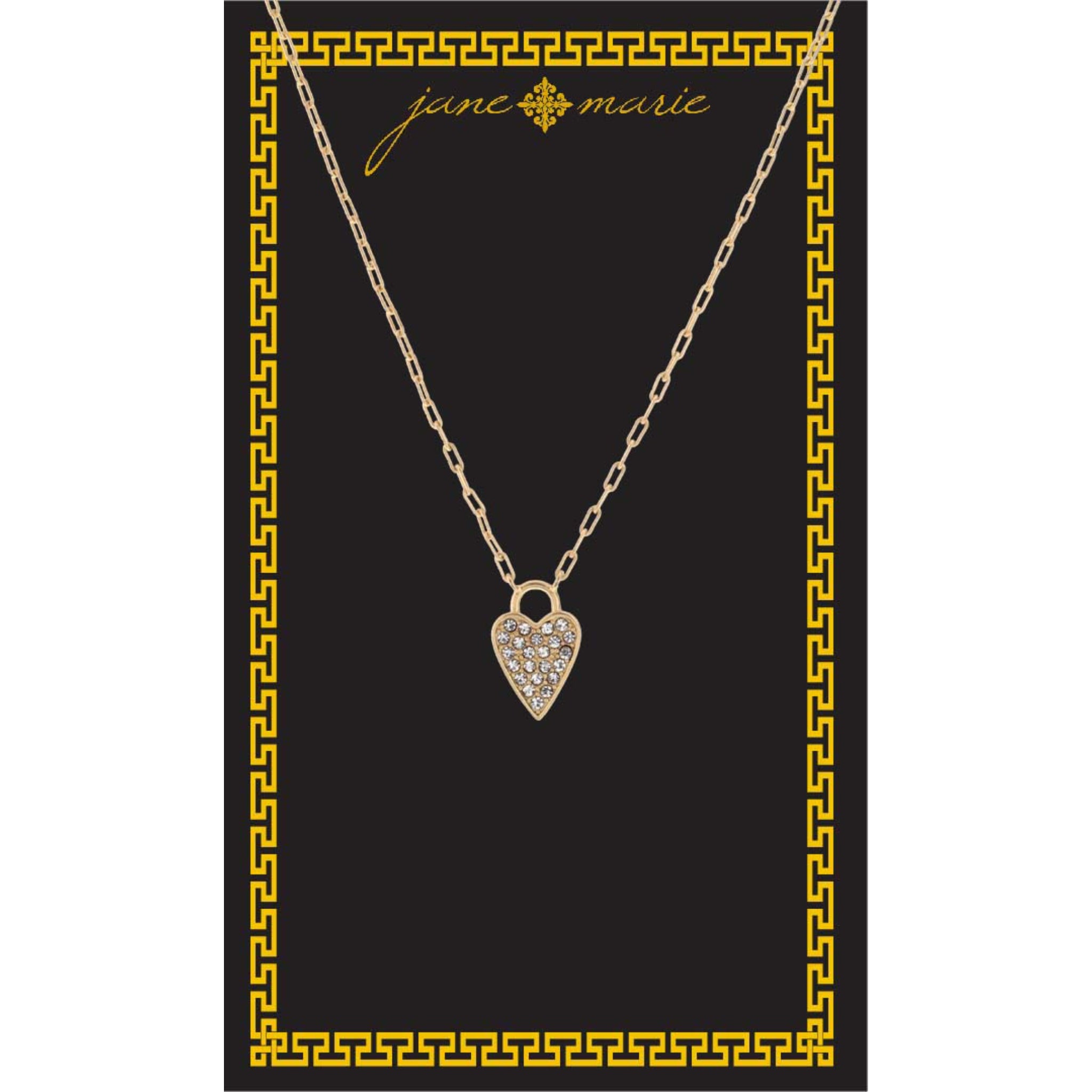16" Clear Crystal Heart Necklace, , 3" Ext