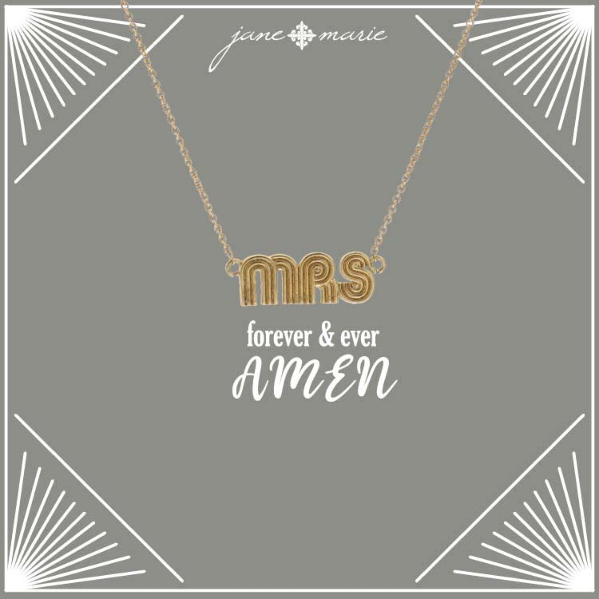 16" Gold "Mrs" Necklace, 3" Ext