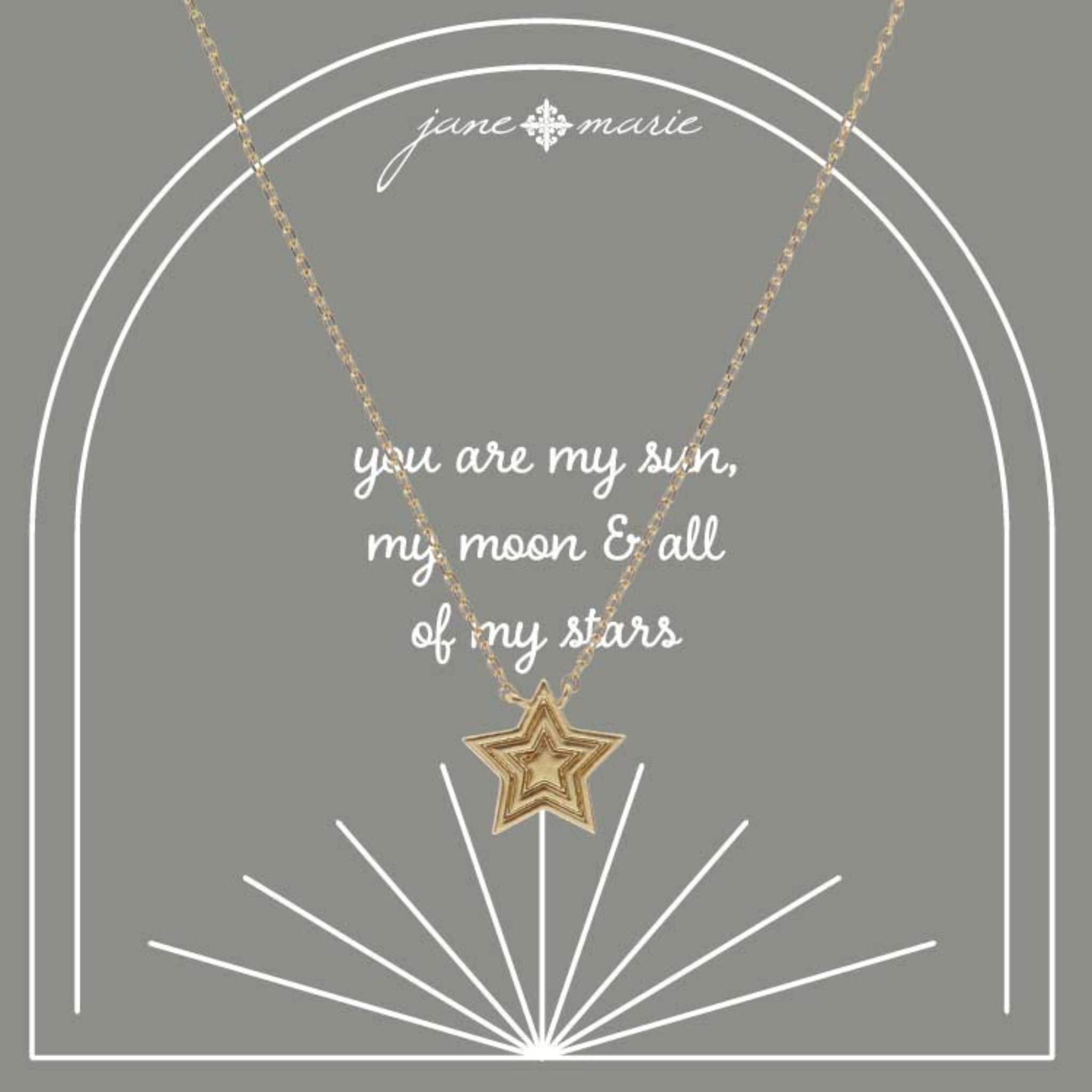 16" Gold Star Necklace, 3" Ext