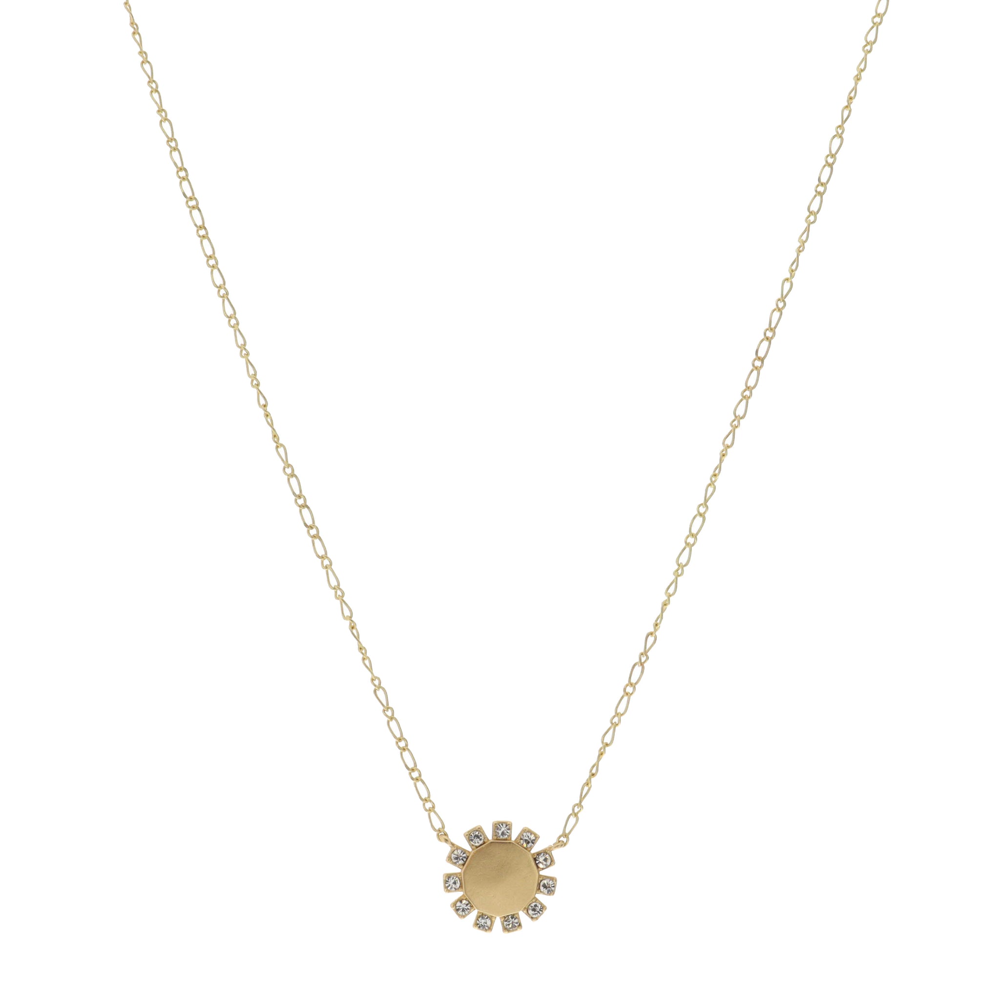 16"  Round with Crystal Accents Necklace, 3" Ext