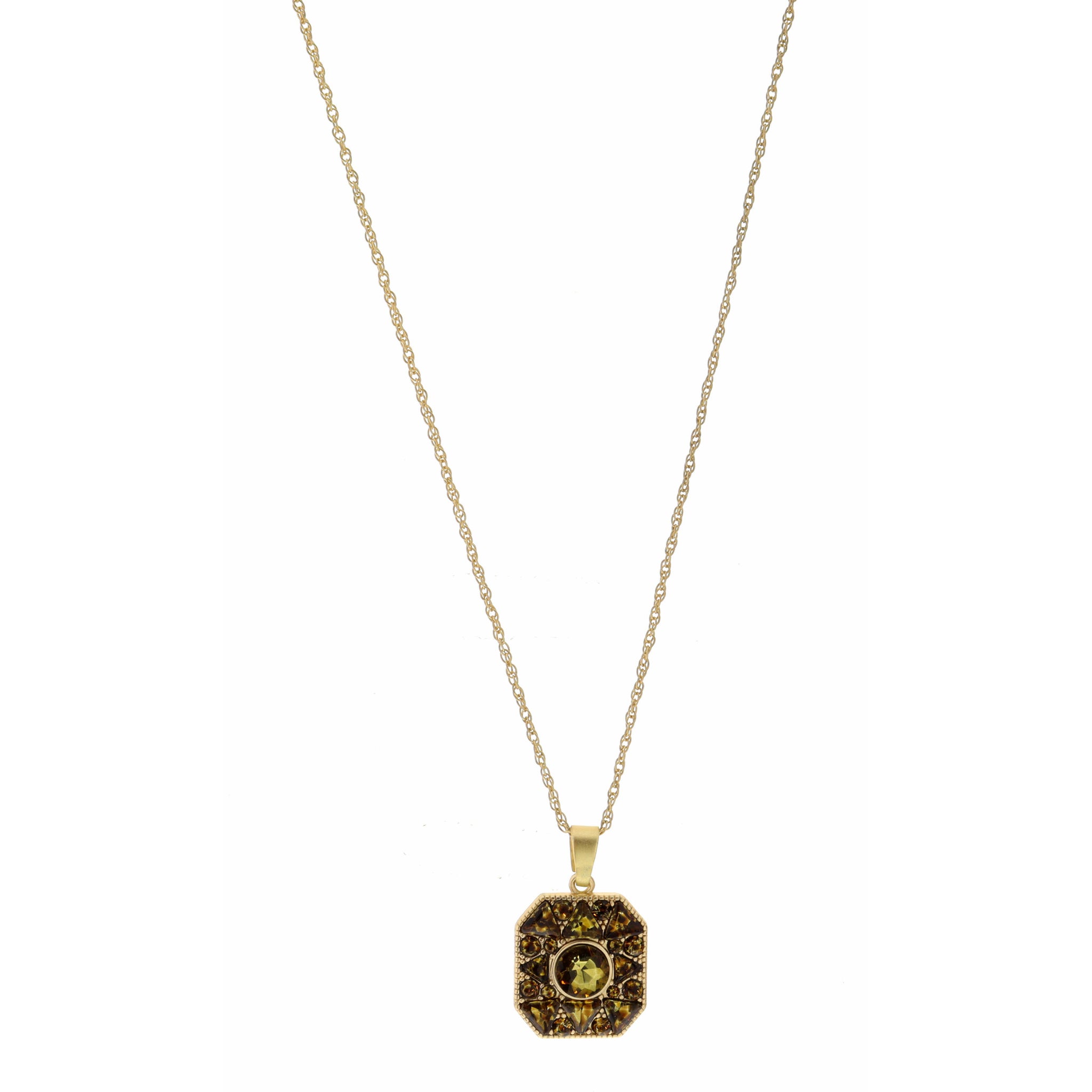 16-27" Adjustable Topaz Crystal Square Necklace