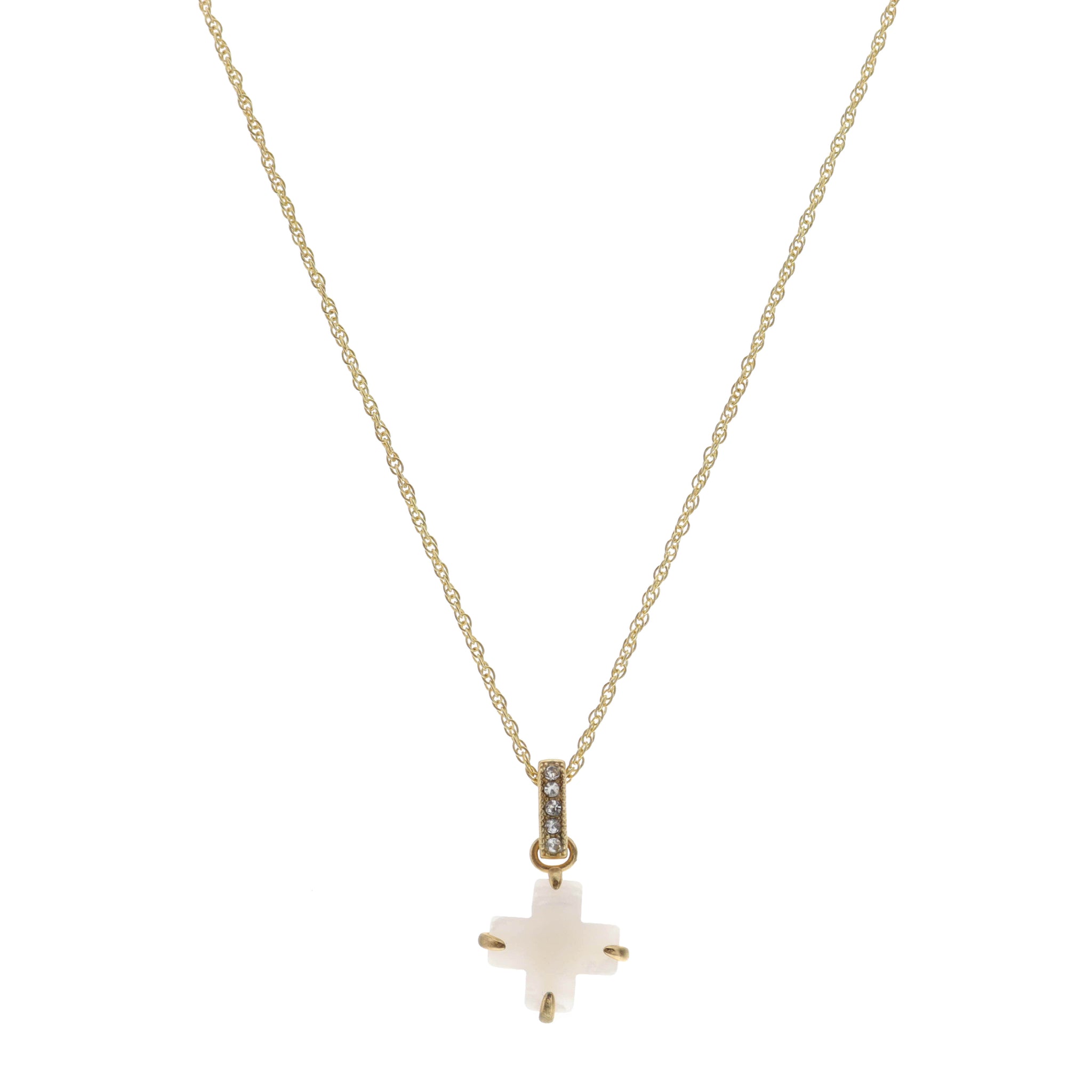 16" Natural Cross Necklace, 3" Ext