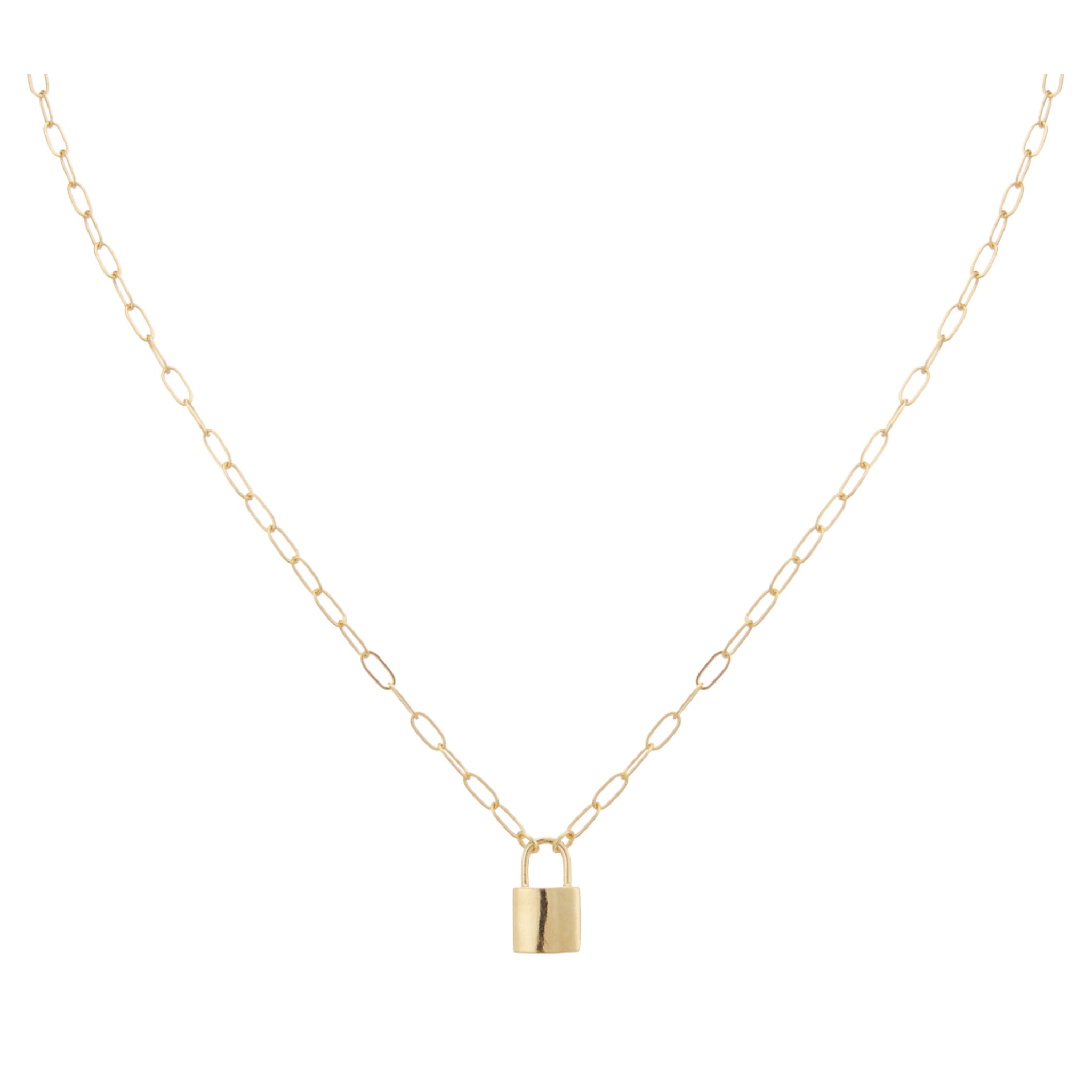 18K Gold Plated Padlock Necklace