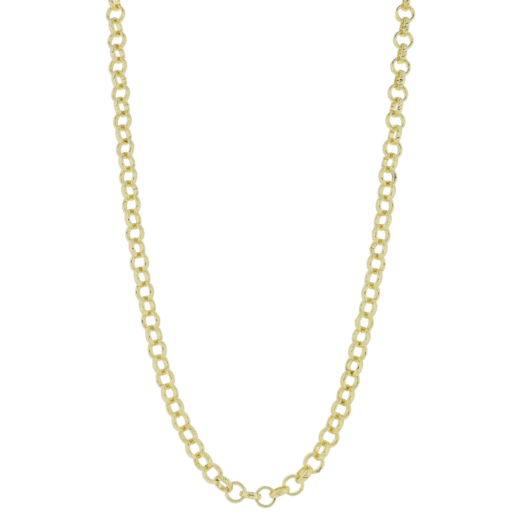 Make Mine Golden! 18K Gold Plated Textured Rolo Chain Necklace