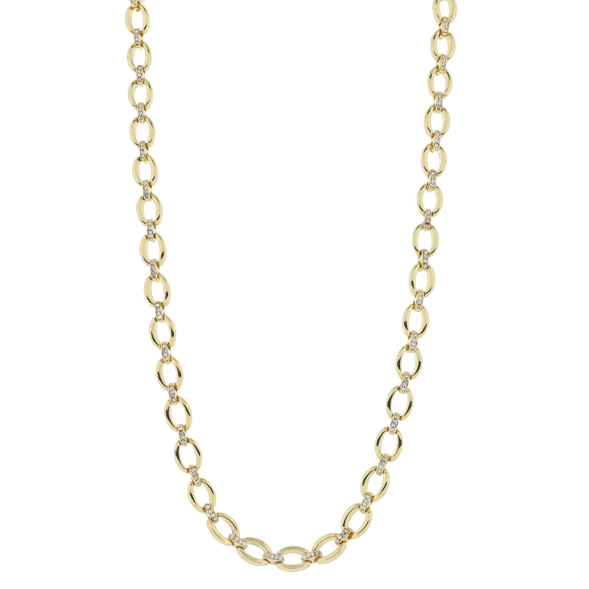 Make Mine Golden! 18K Gold Plated Crystal Embellished Chain Necklace